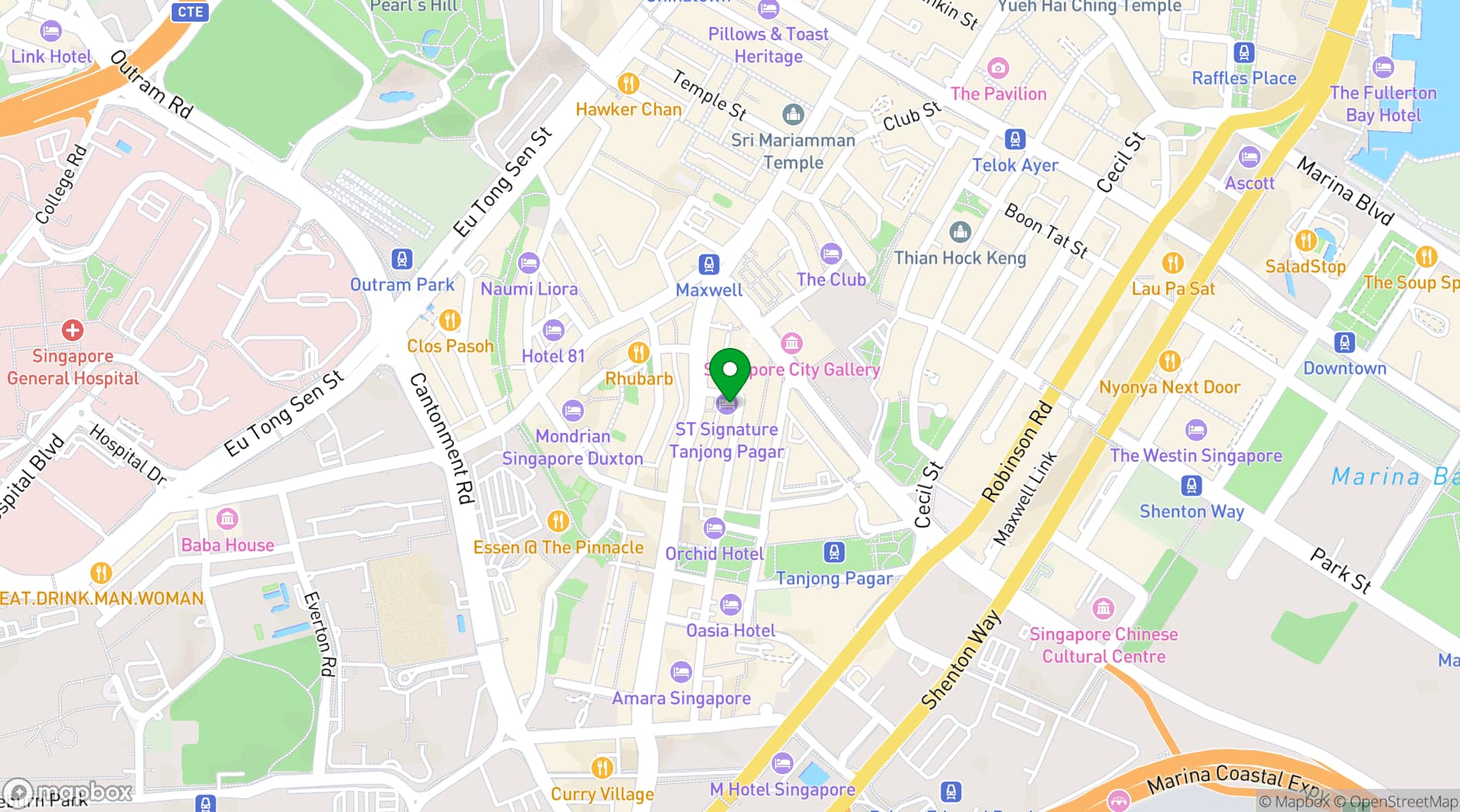 Map showing ST Signature Tanjong Pagar