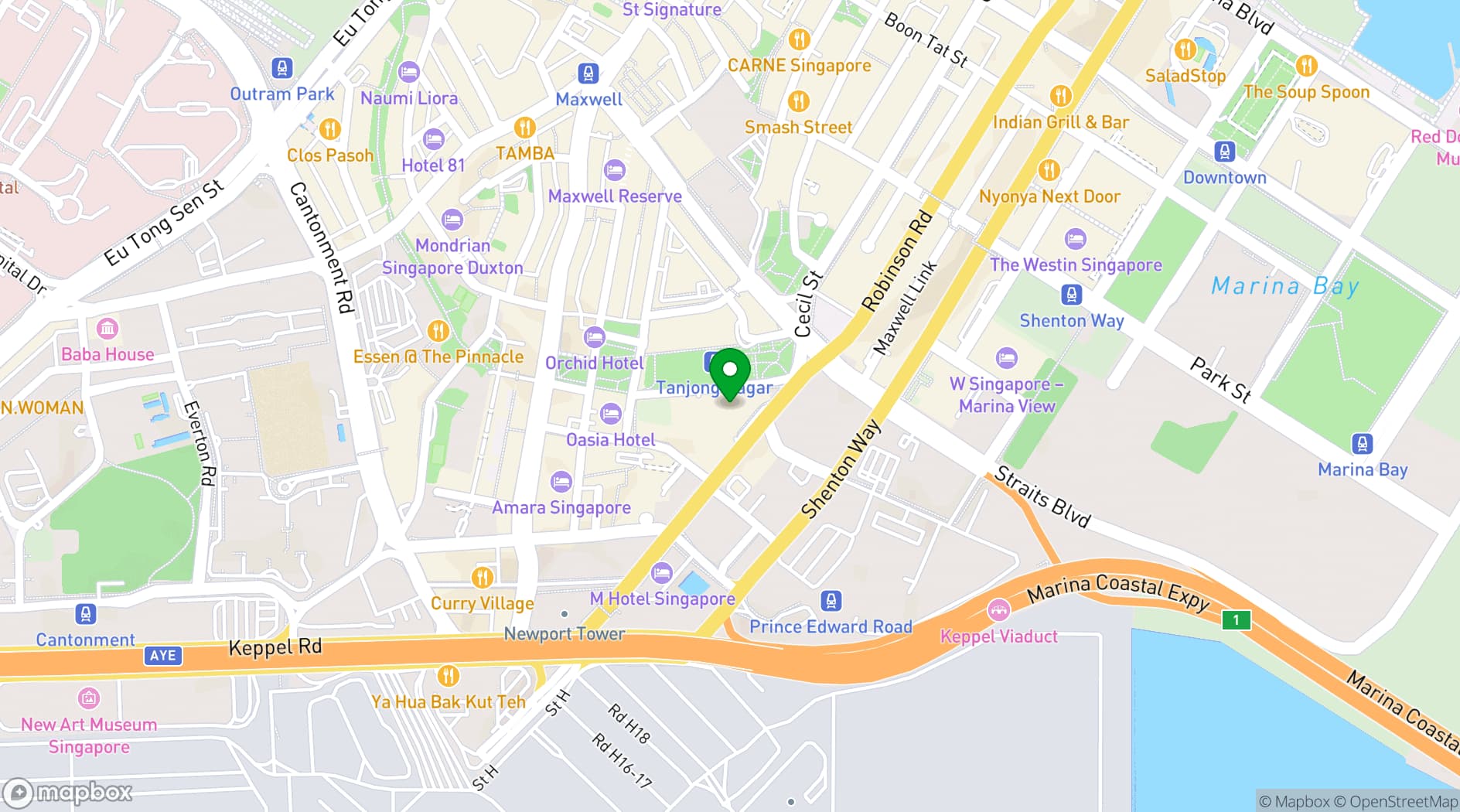 Map showing Venue Square