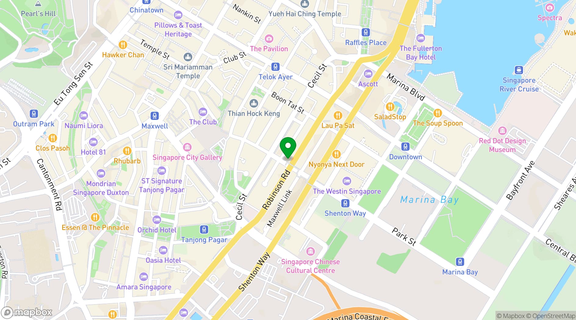 Map showing 120 Robinson Road