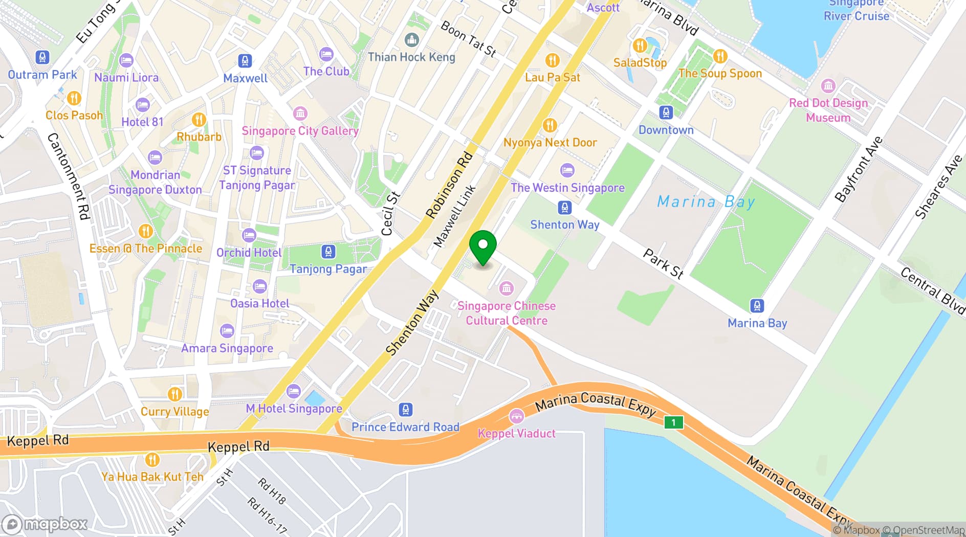 Map showing Singapore Conference Hall