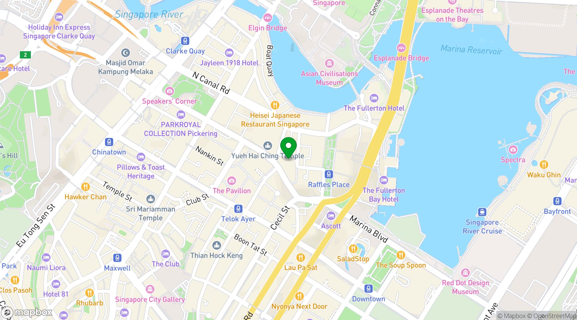 Map showing CapitaSpring
