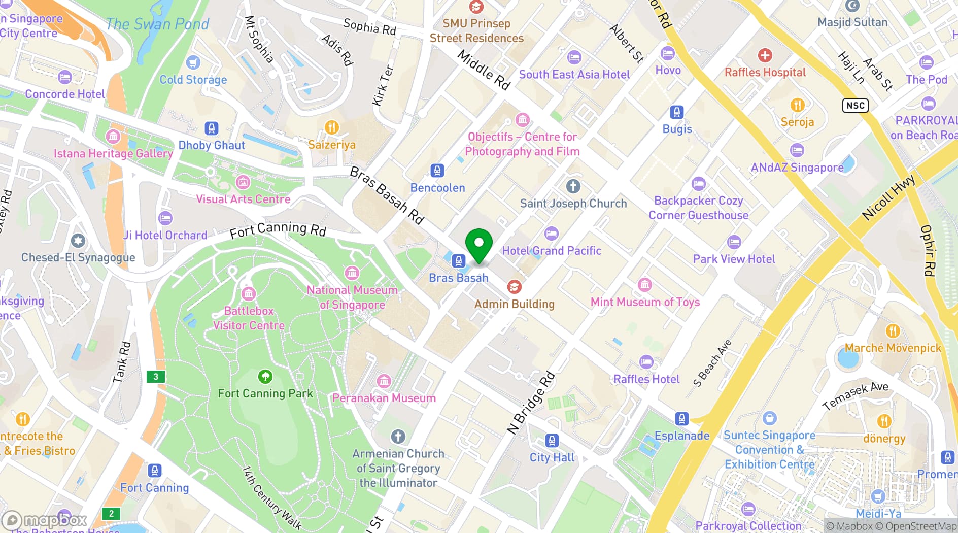 Map showing Hotel Royal Queens