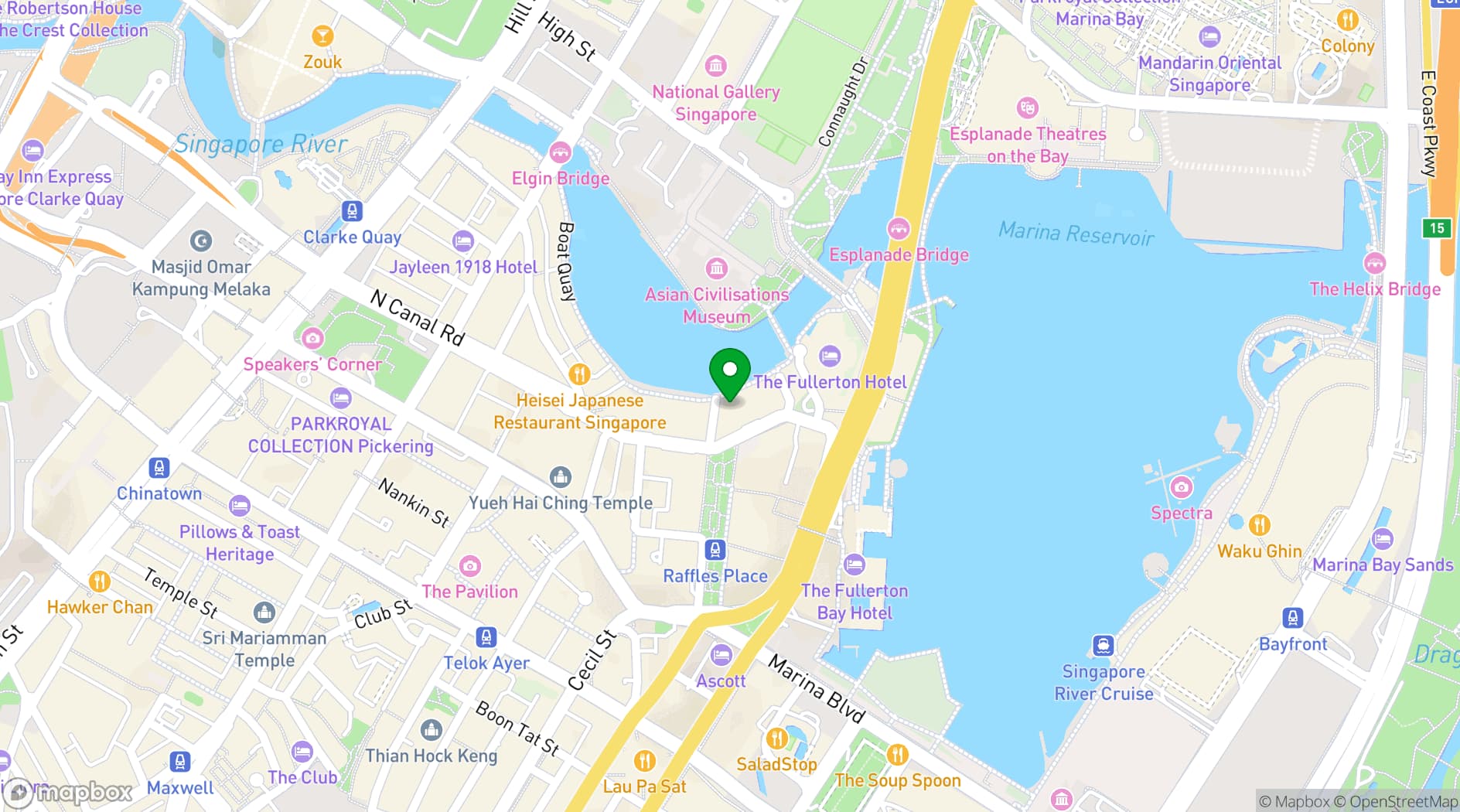 Map showing Six Battery Road