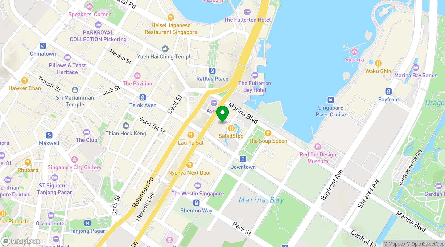 Map showing The Executive Centre - One Raffles Quay