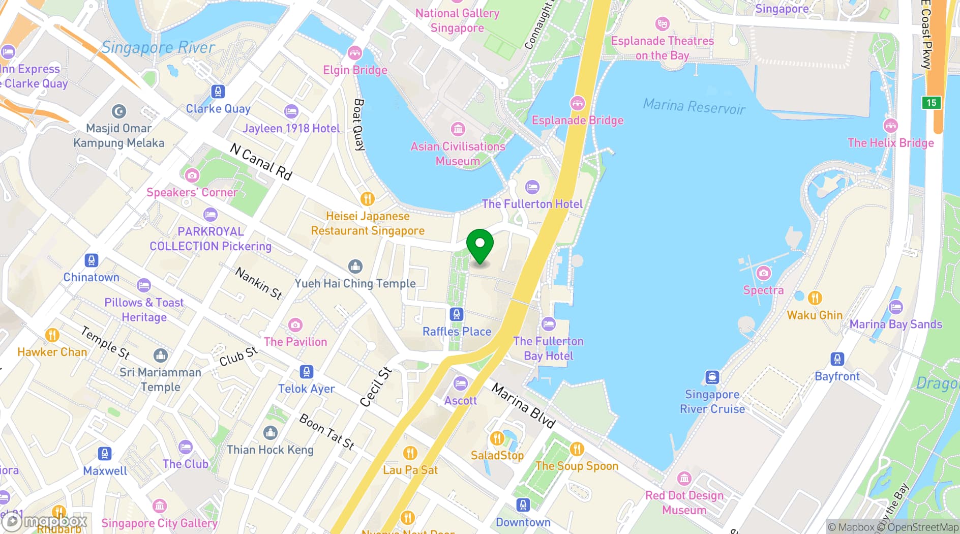 Map showing Singapore Land Tower