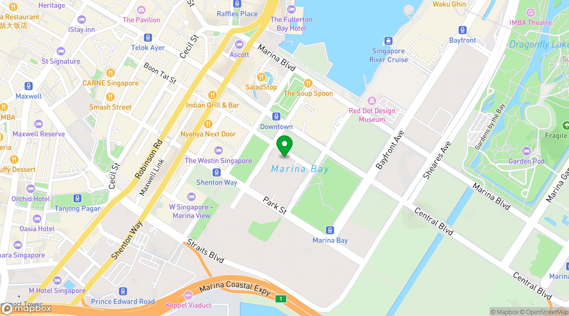 Map showing The Spot Singapore