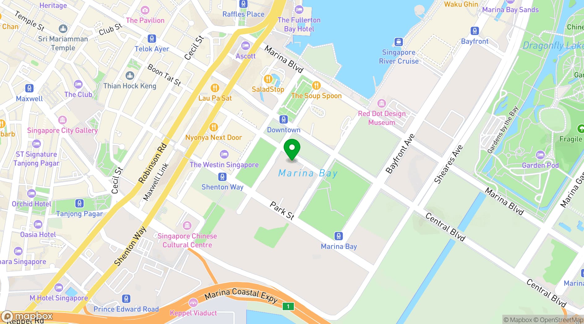 Map showing The Spot