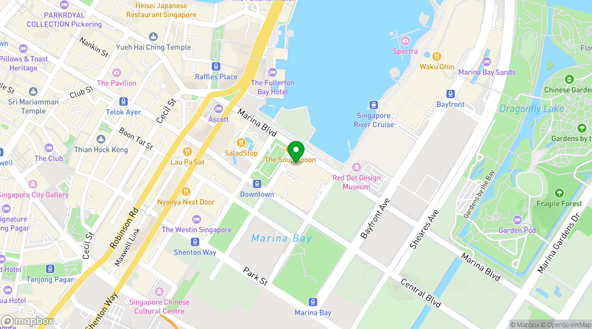 Map showing Marina Bay Financial Centre Tower 1
