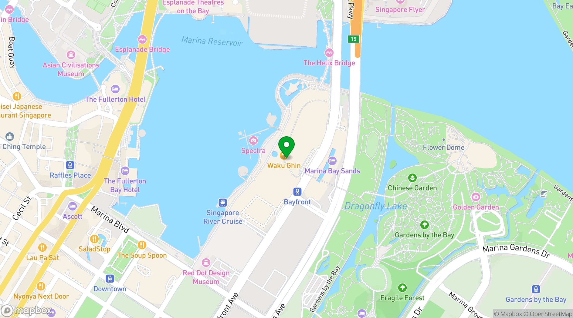 Map showing Sands SkyPark