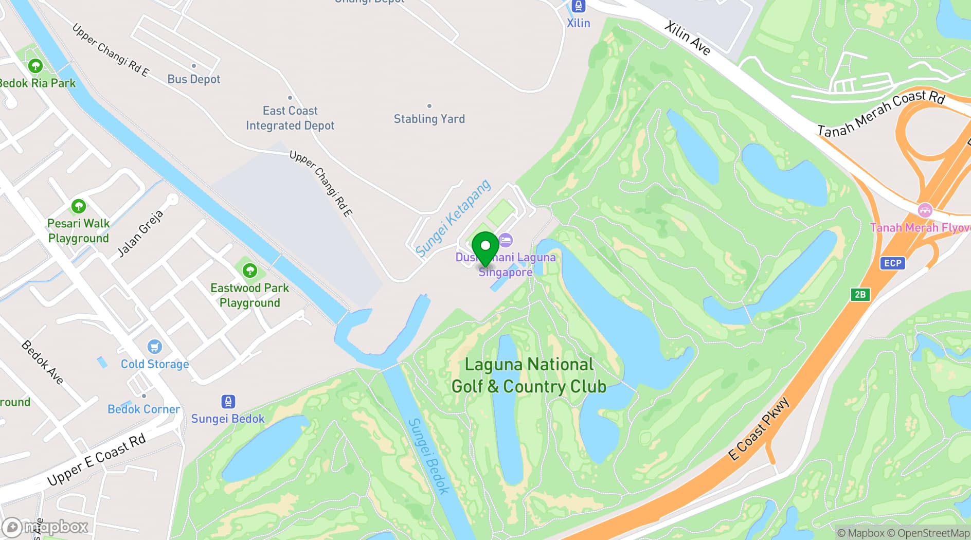 Map showing Dusit Thani Laguna Singapore