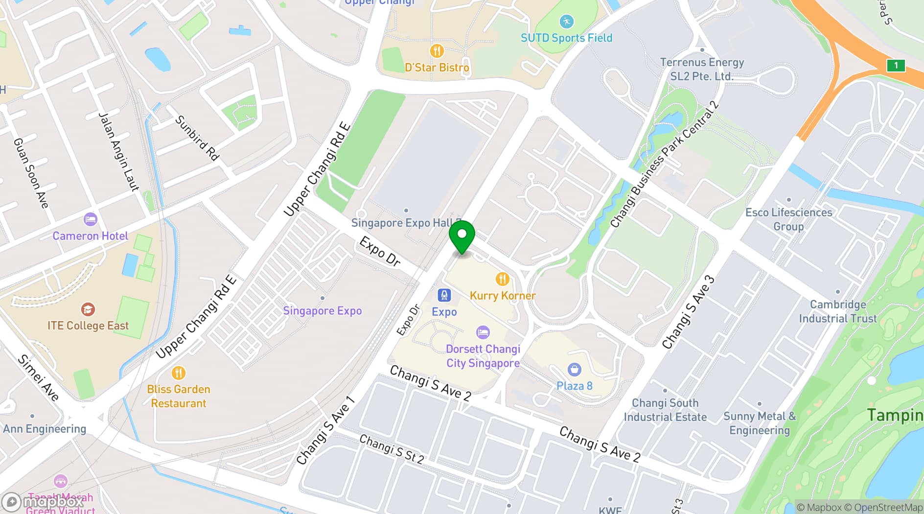 Map showing Park Avenue Convention Centre