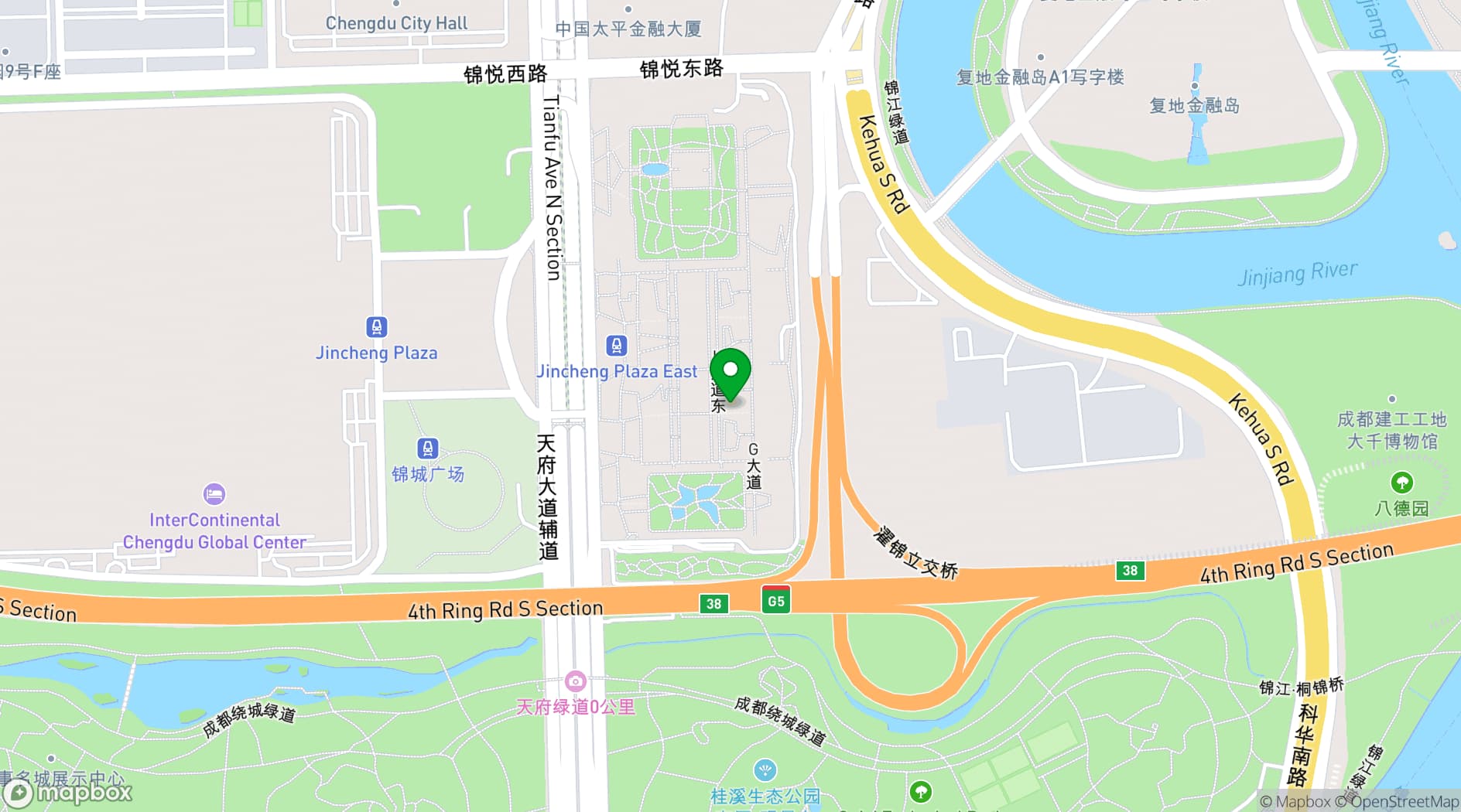 Map showing InterContinental Chengdu Global Center