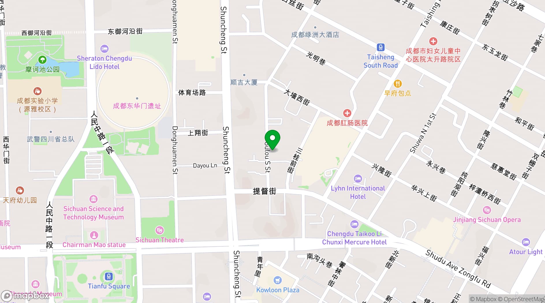Map showing The Ritz-Carlton, Chengdu