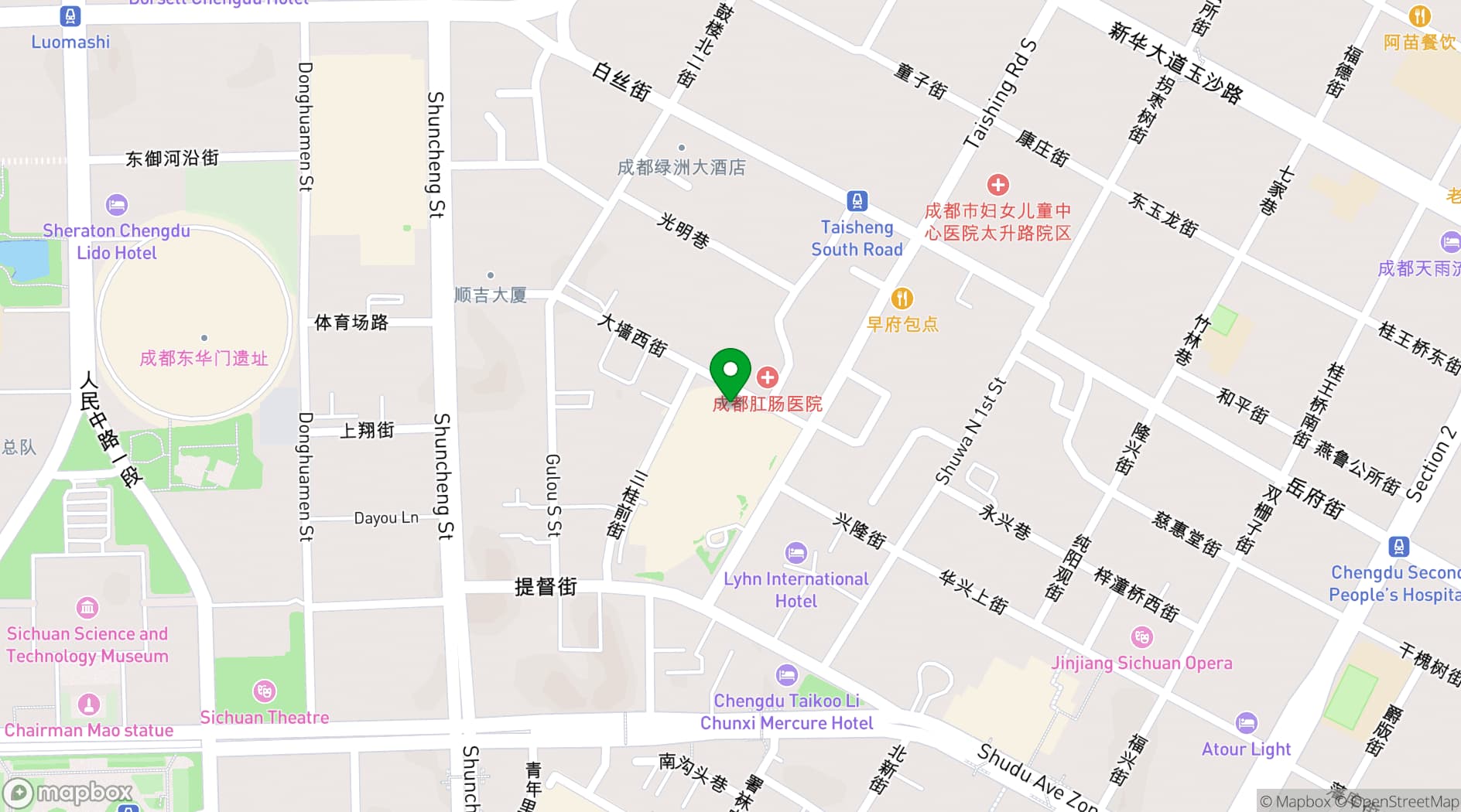 Map showing Xin Hua International Hotel