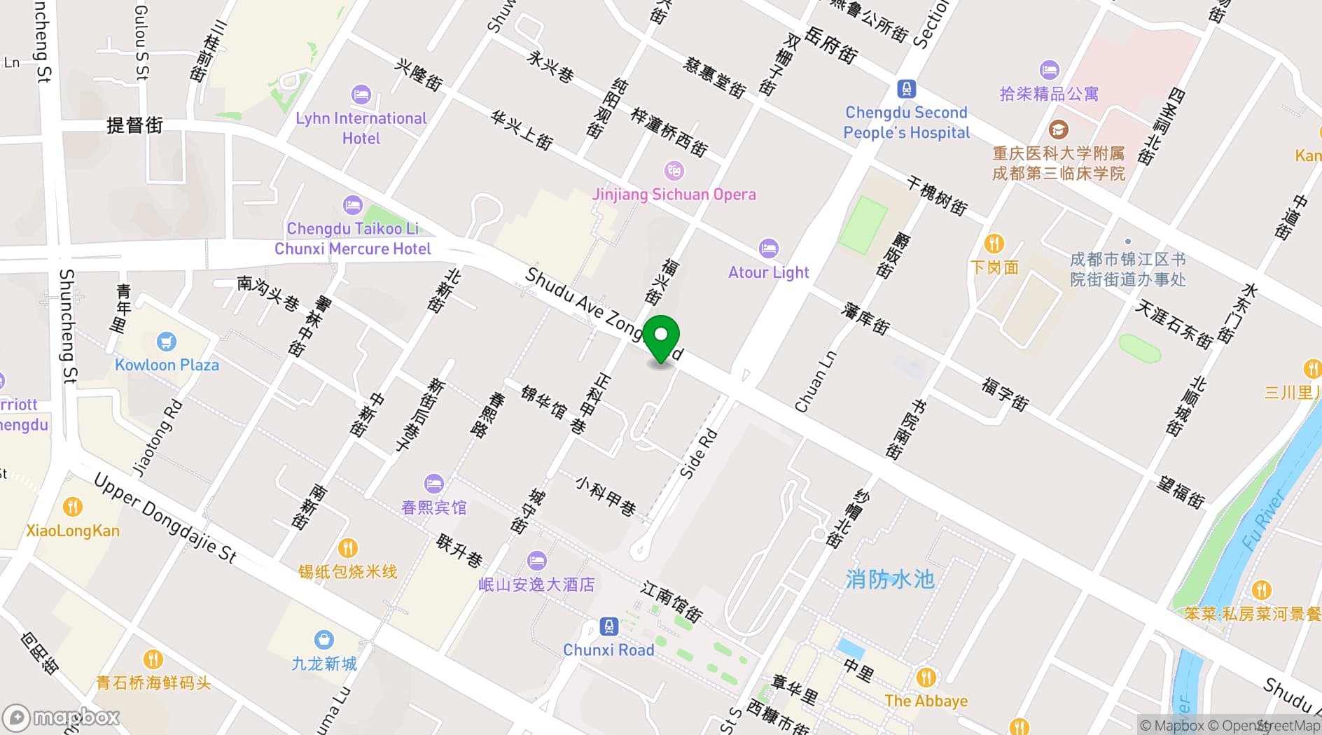 Map showing Crowne Plaza Chengdu City Center