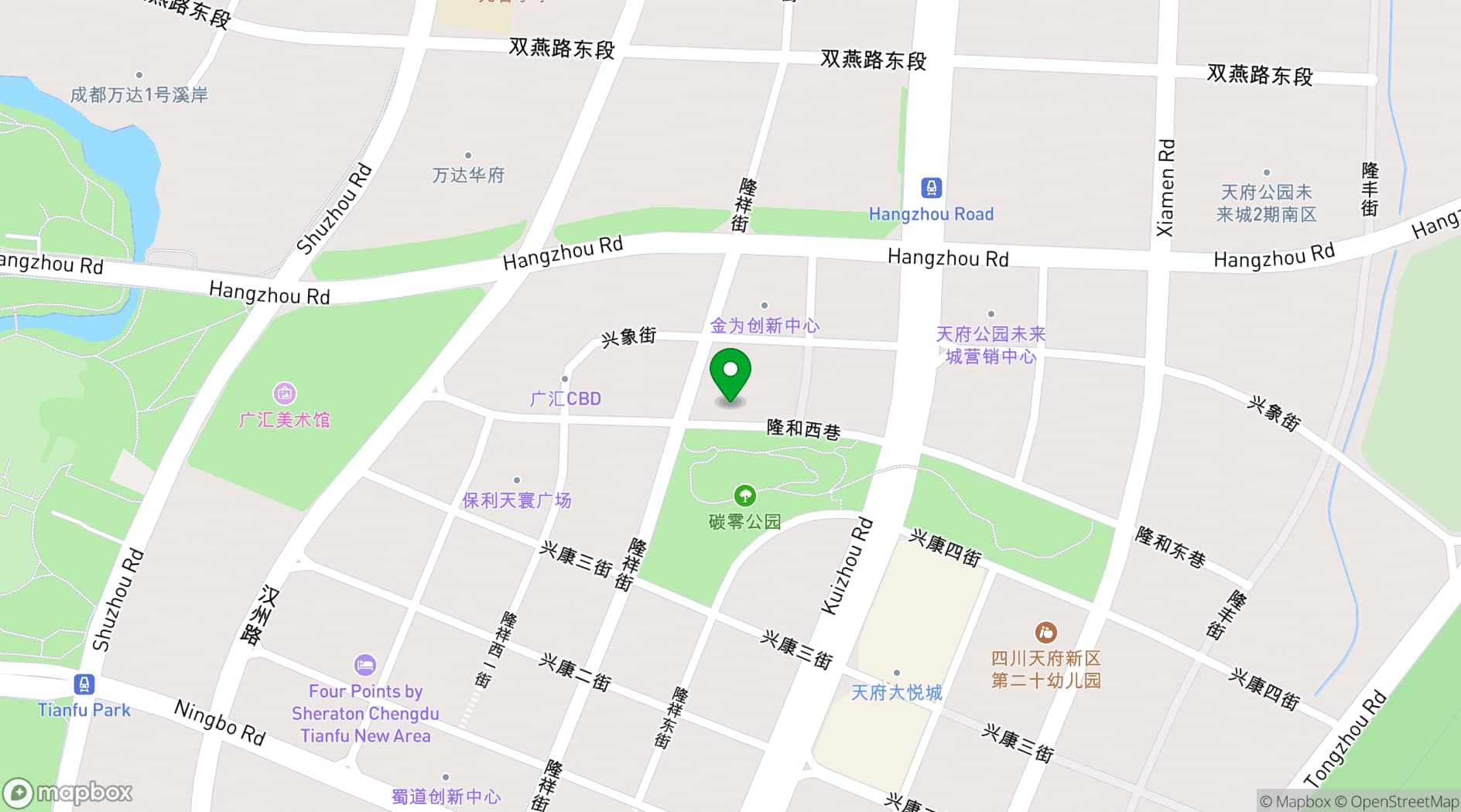 Map showing Holiday Inn Chengdu Qinhuang