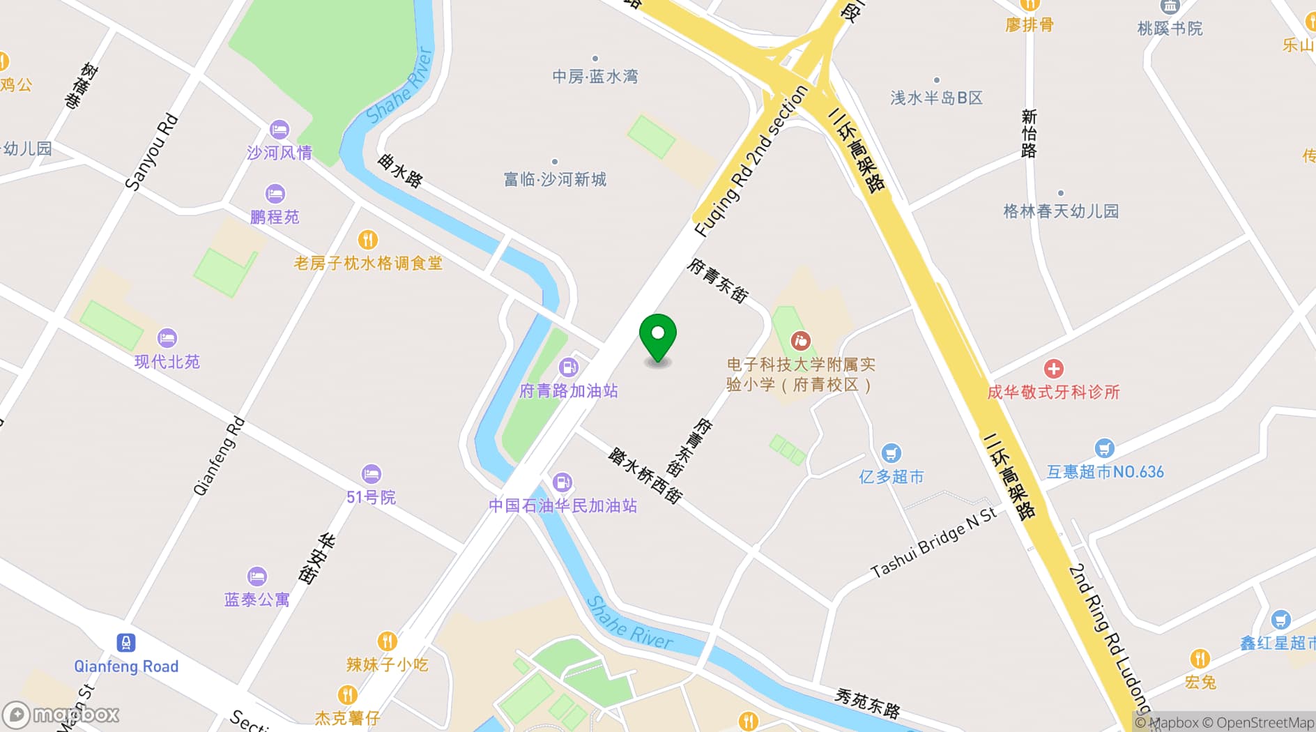 Map showing Hilton Chengdu Chenghua