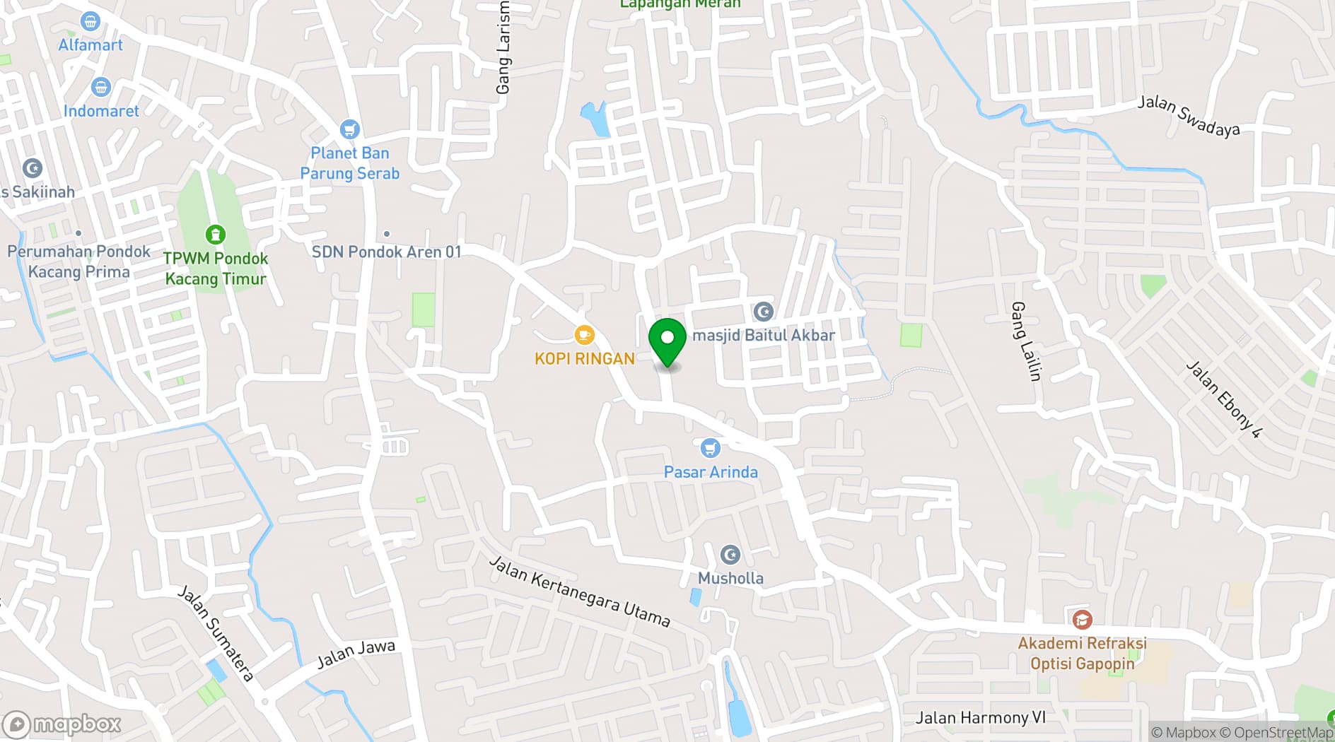 Map showing Bintaro Jaya Xchange Mall