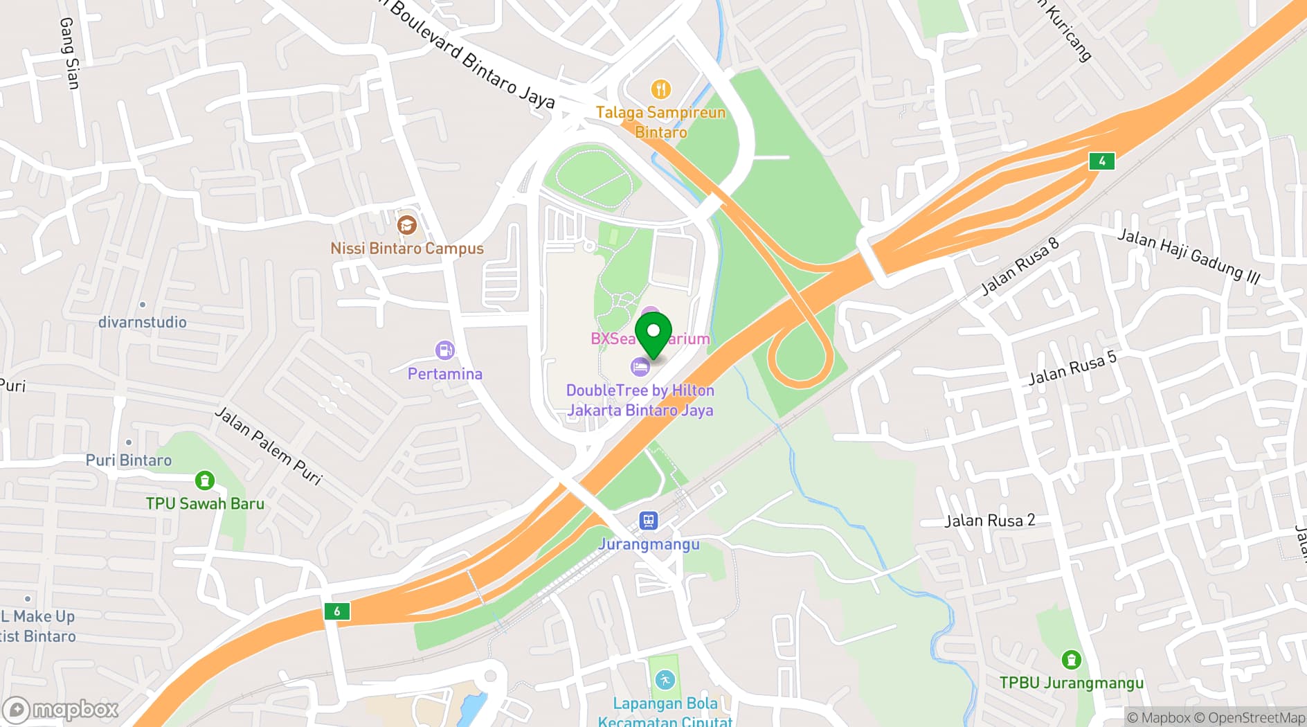 Map showing DoubleTree by Hilton Jakarta Bintaro Jaya