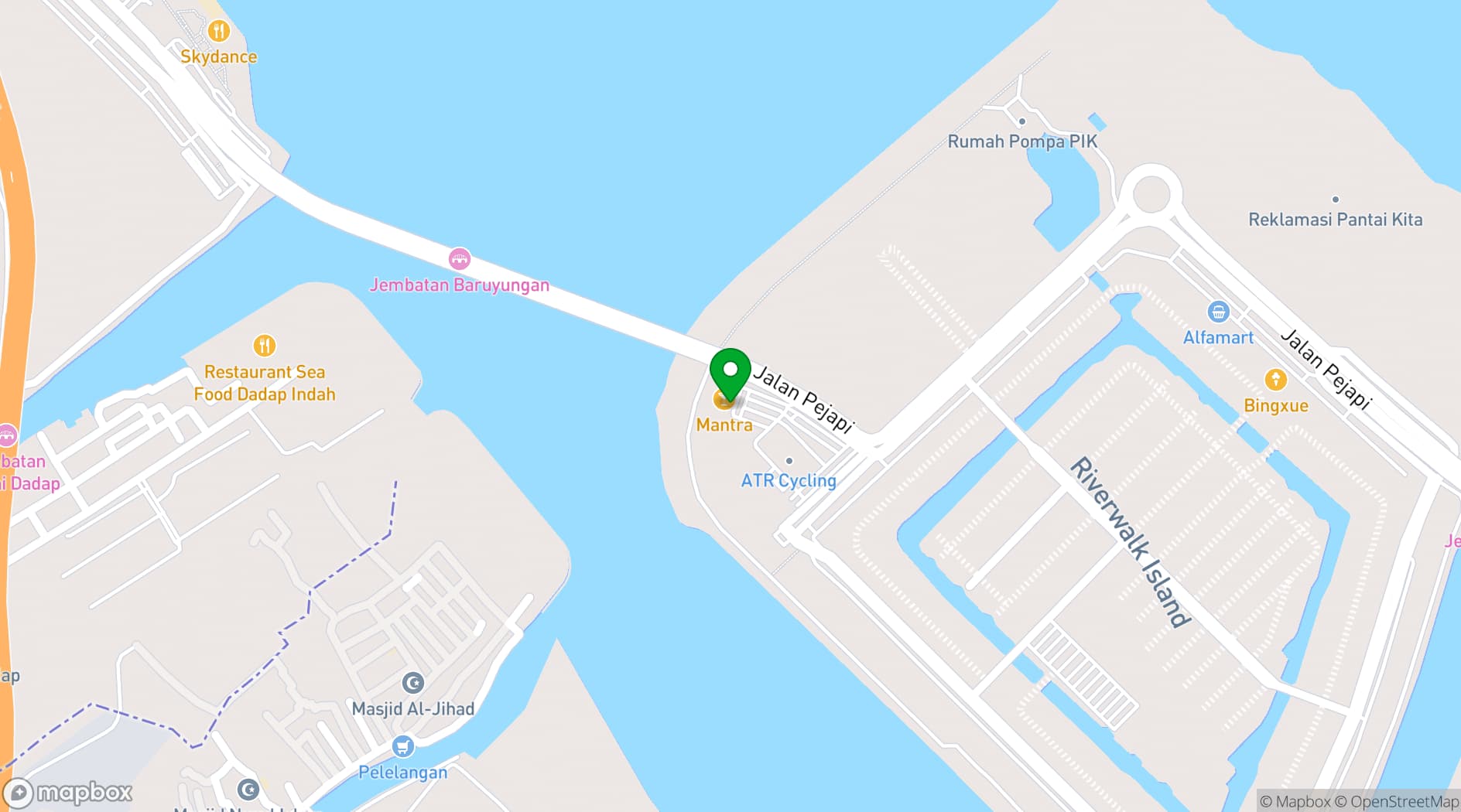 Map showing Mantra Jakarta