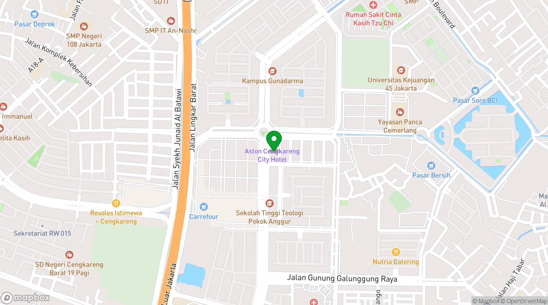Map showing Royal Palm Hotel & Conference Center