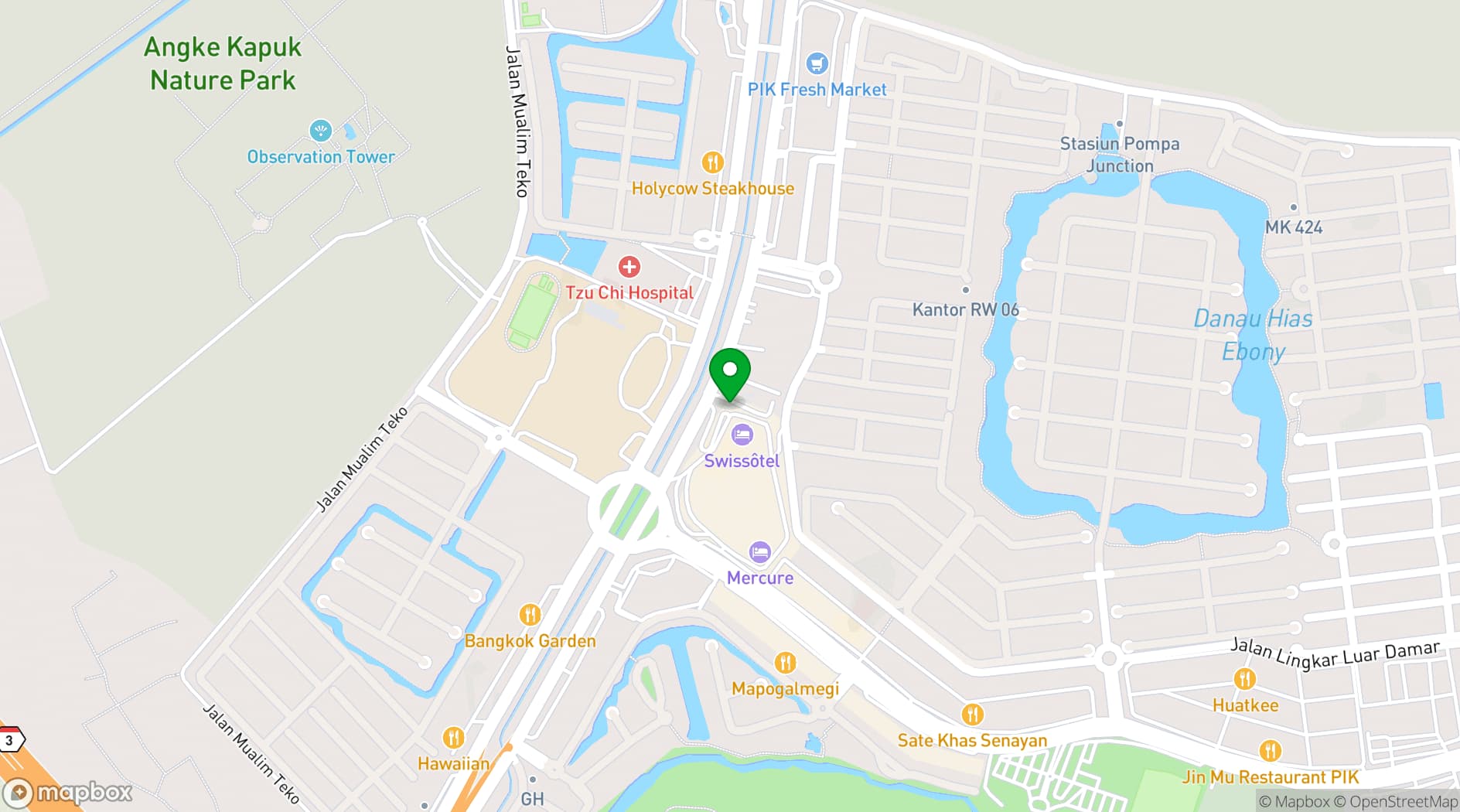 Map showing Swissotel Jakarta PIK Avenue