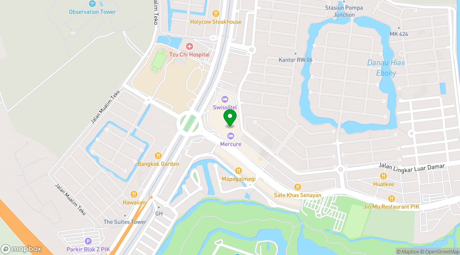 Map showing Mercure Jakarta Pantai Indah Kapuk