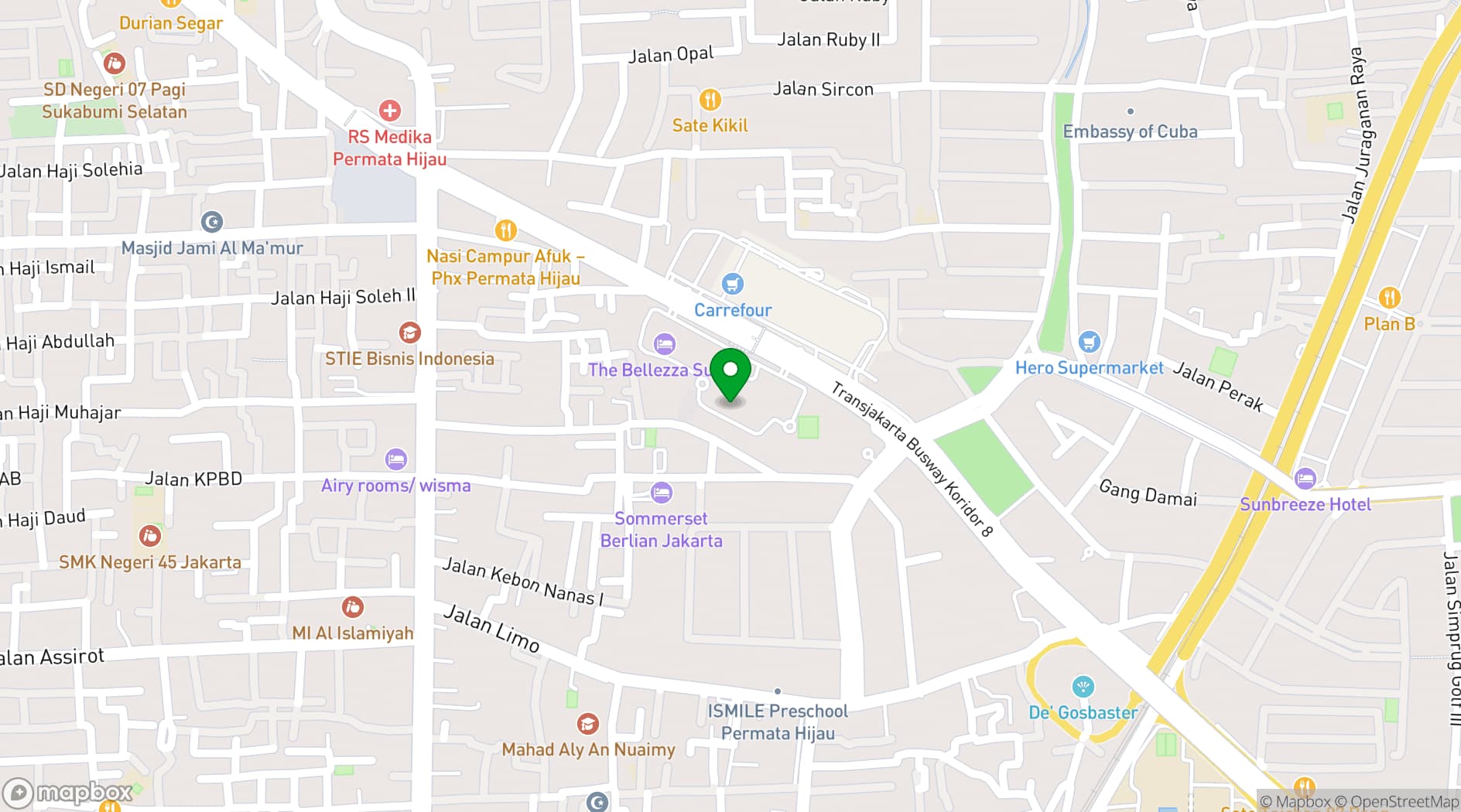 Map showing The Bellezza Suites