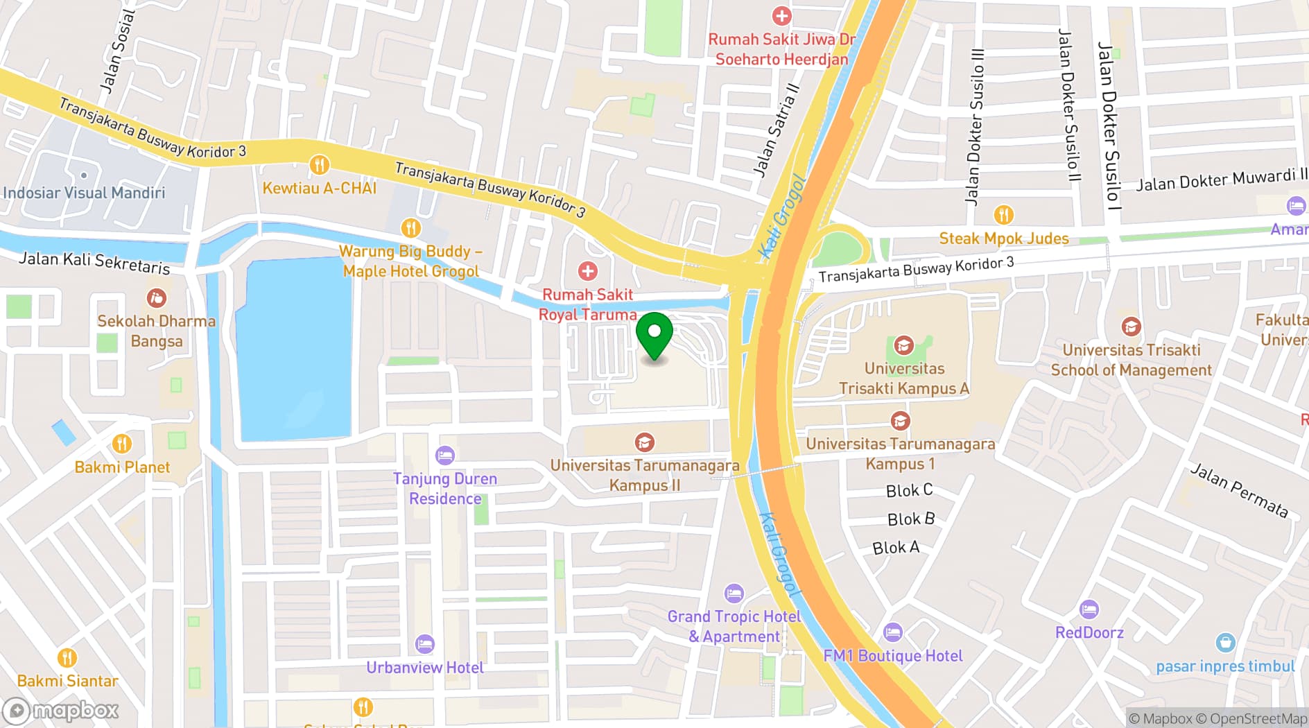Map showing Hotel Ciputra Jakarta