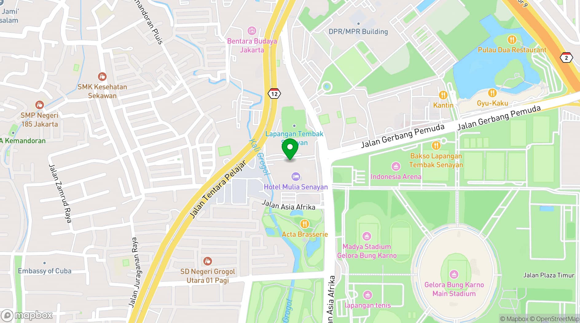 Map showing Cascade Lounge