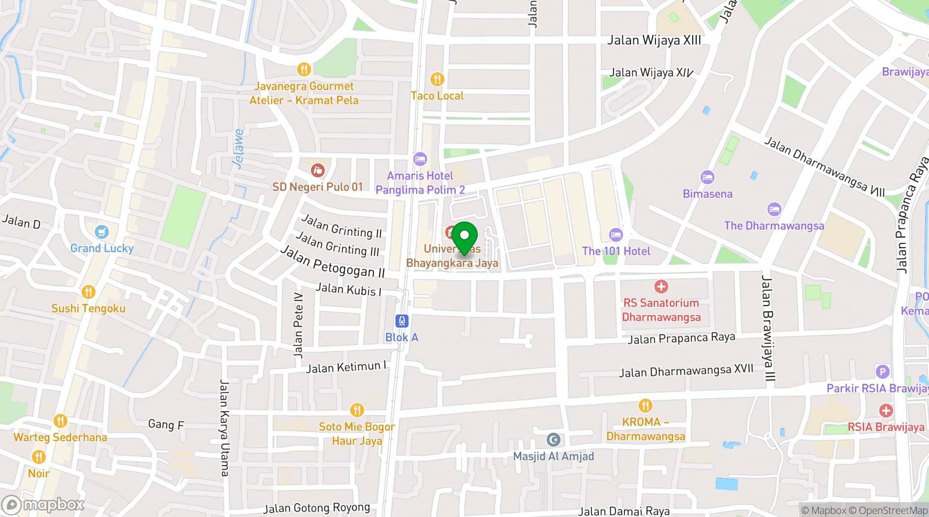 Map showing The Dharmawangsa Jakarta