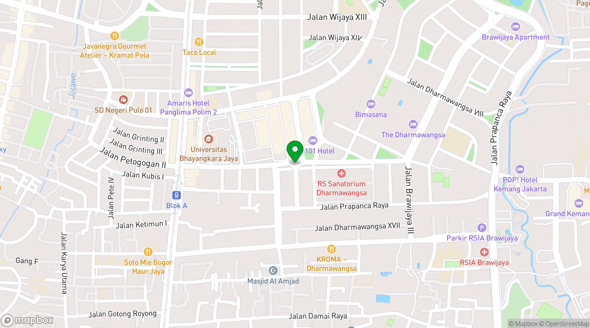 Map showing Sutasoma Hotel