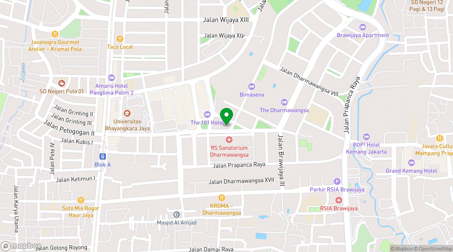 Map showing Plataran Venues & Dining
