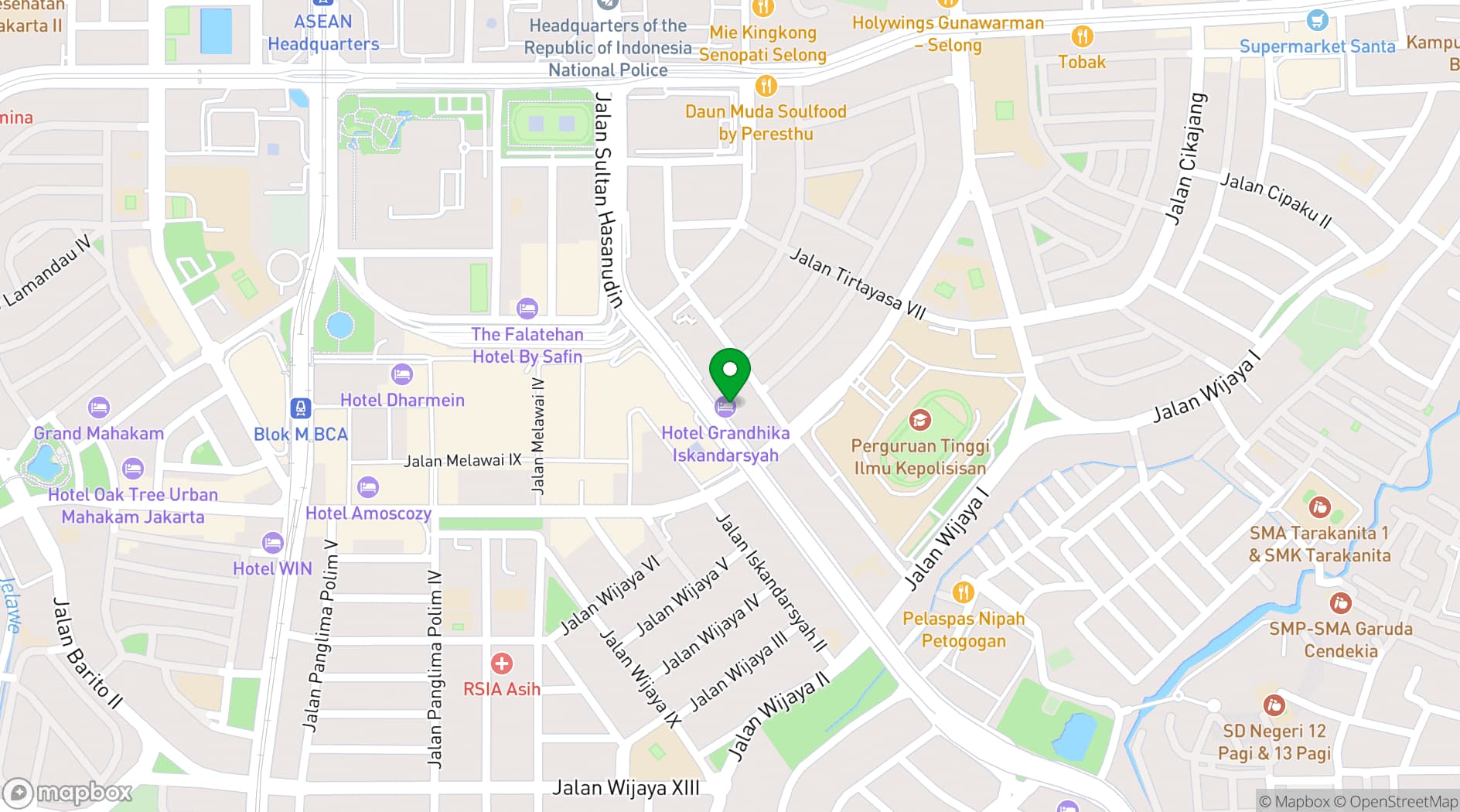 Map showing Grandhika Iskandarsyah Jakarta