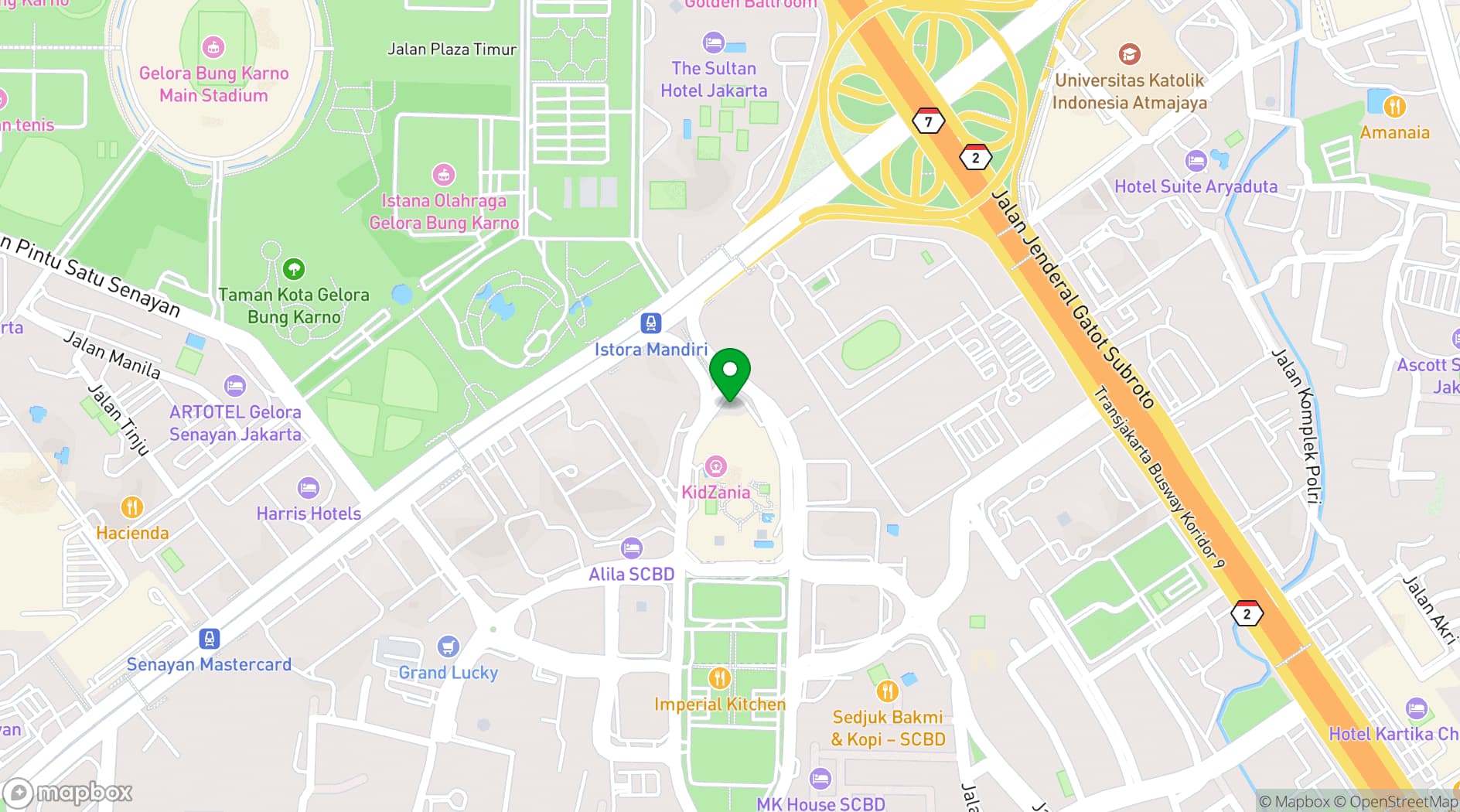 Map showing The Ritz-Carlton Jakarta, Pacific Place