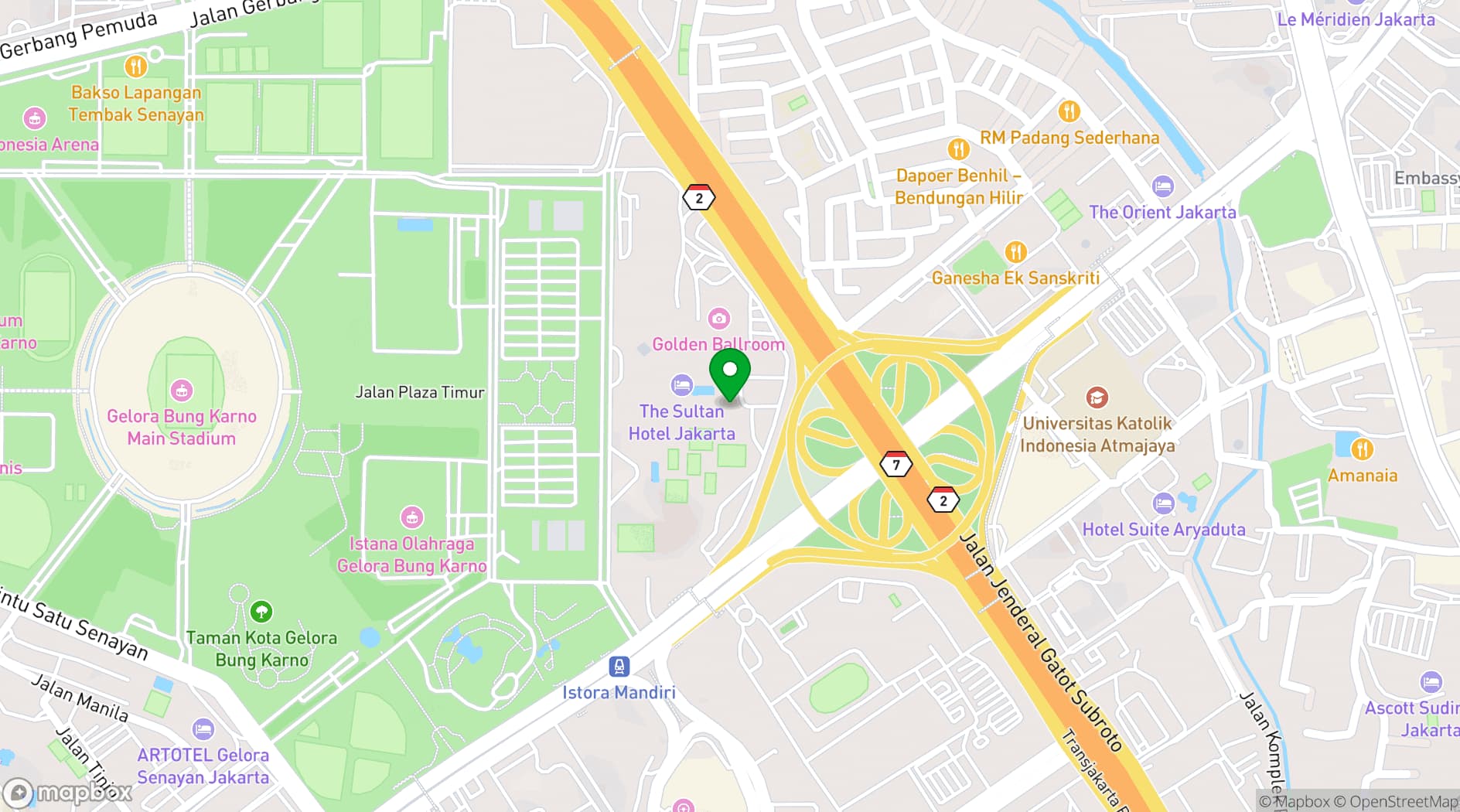 Map showing The Sultan Hotel & Residence Jakarta