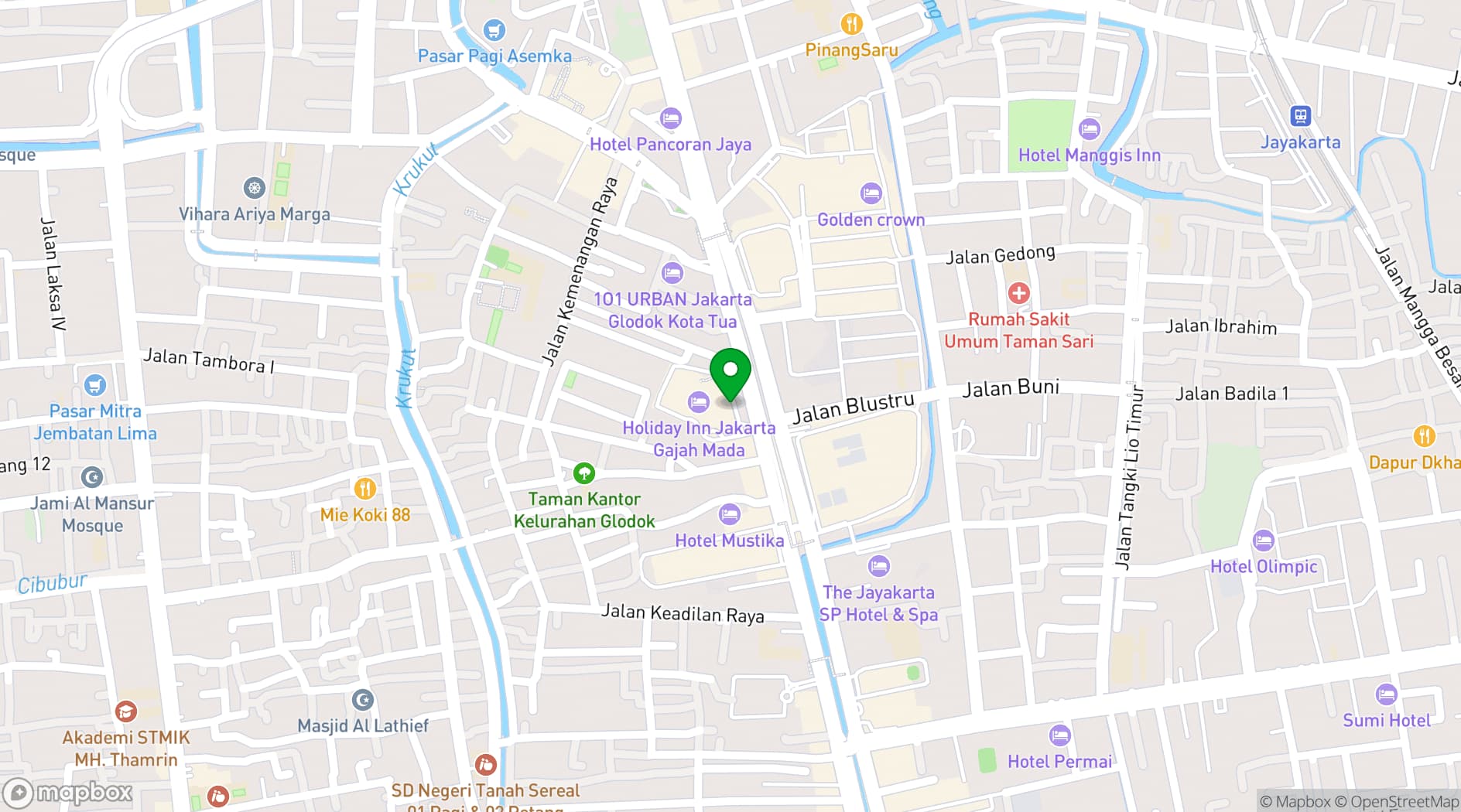Map showing Holiday Inn & Suites Jakarta Gajah Mada