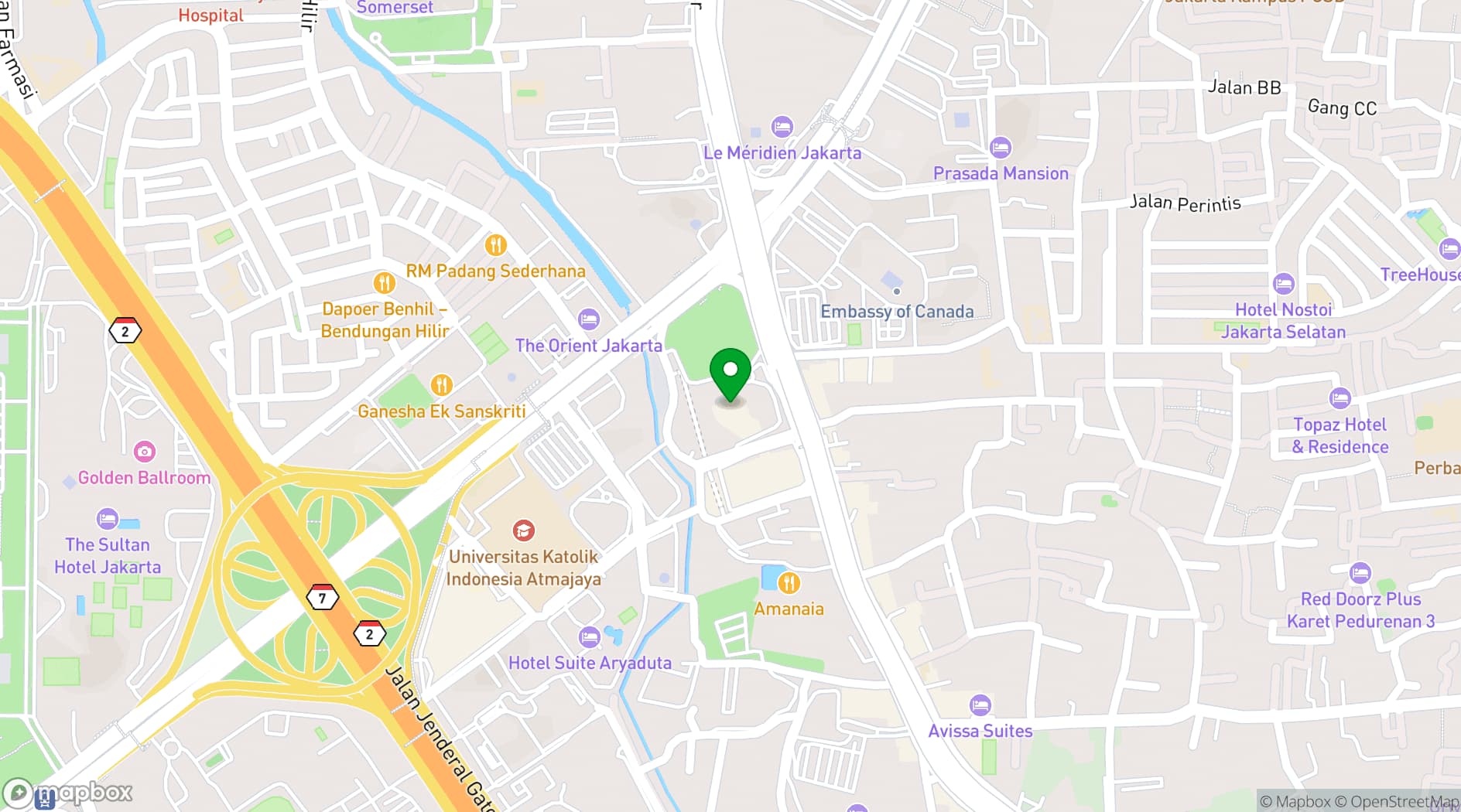 Map showing Sampoerna Strategic Square