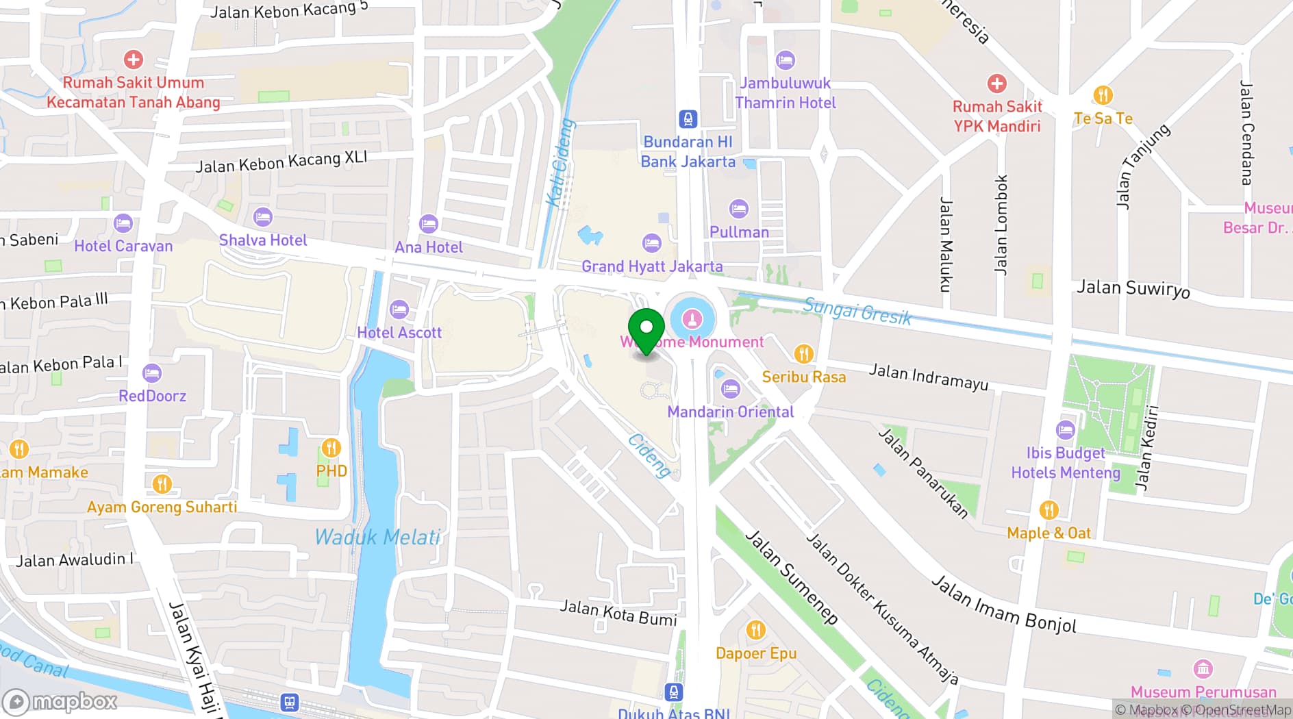 Map showing Hotel Indonesia Kempinski Jakarta