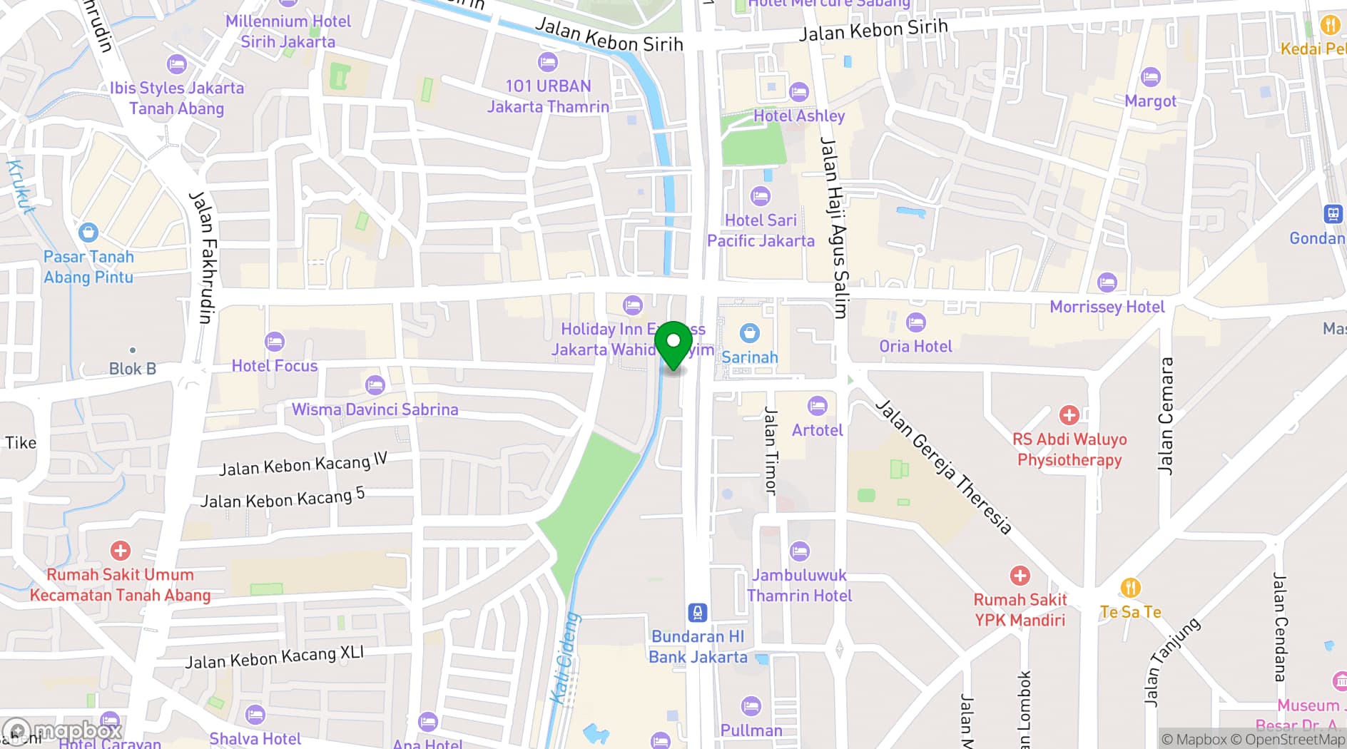 Map showing Four Points by Sheraton Jakarta, Thamrin