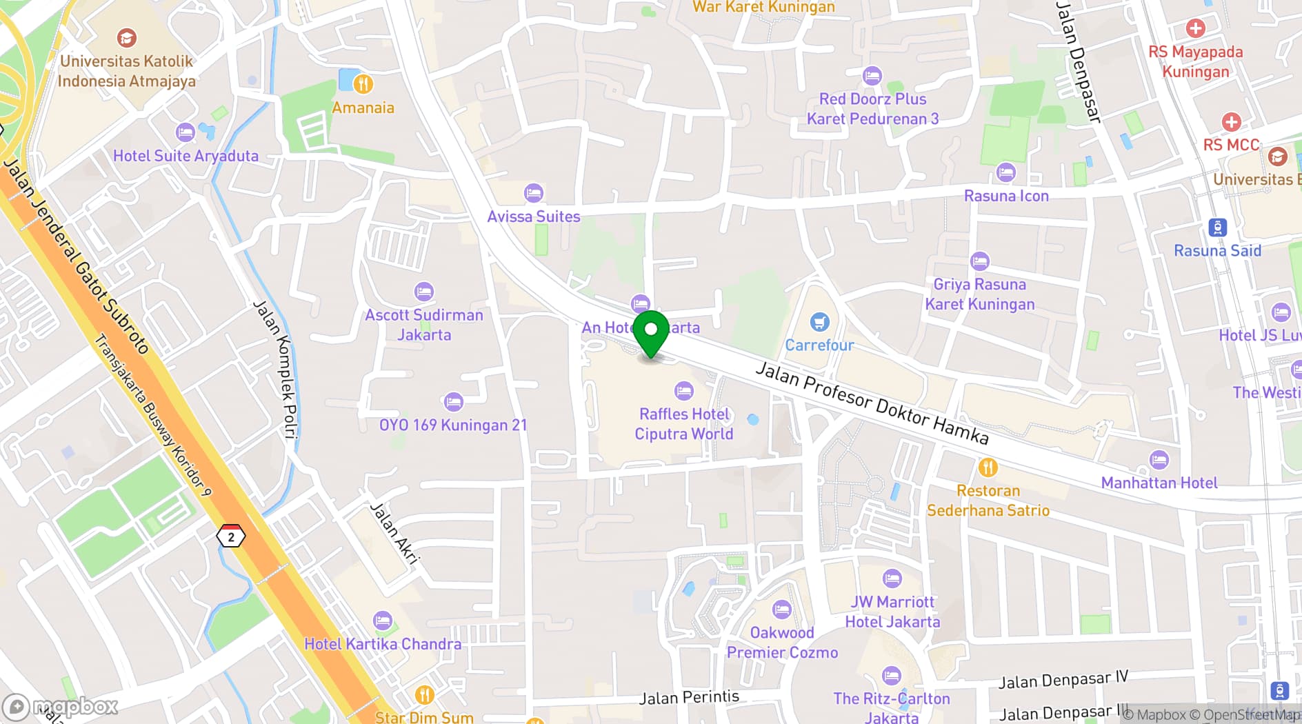 Map showing Ciputra Artpreneur