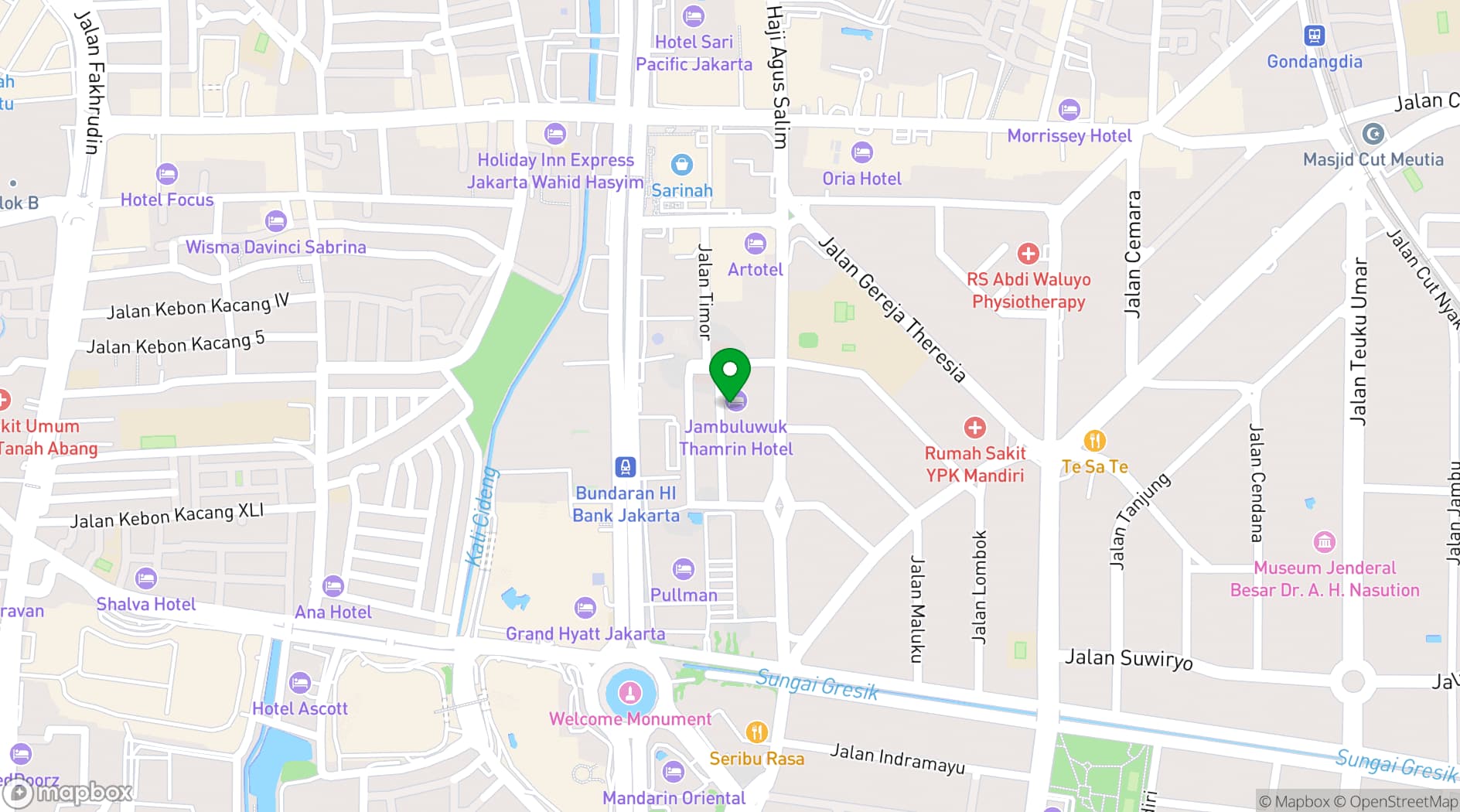 Map showing Jambuluwuk Thamrin Hotel