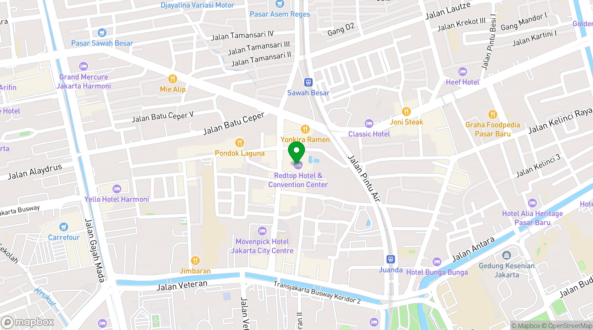 Map showing Redtop Hotel & Convention Center