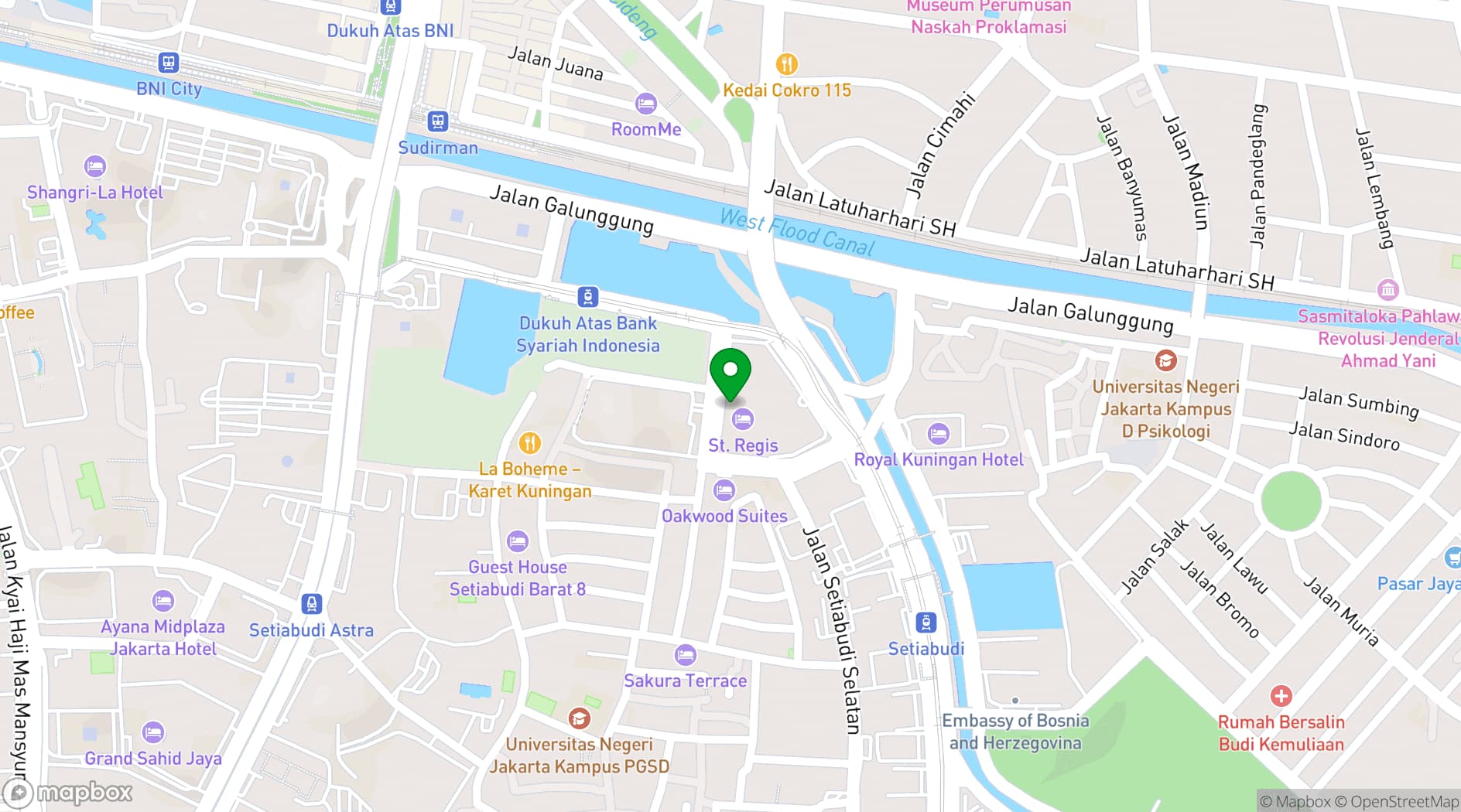 Map showing The St. Regis Jakarta