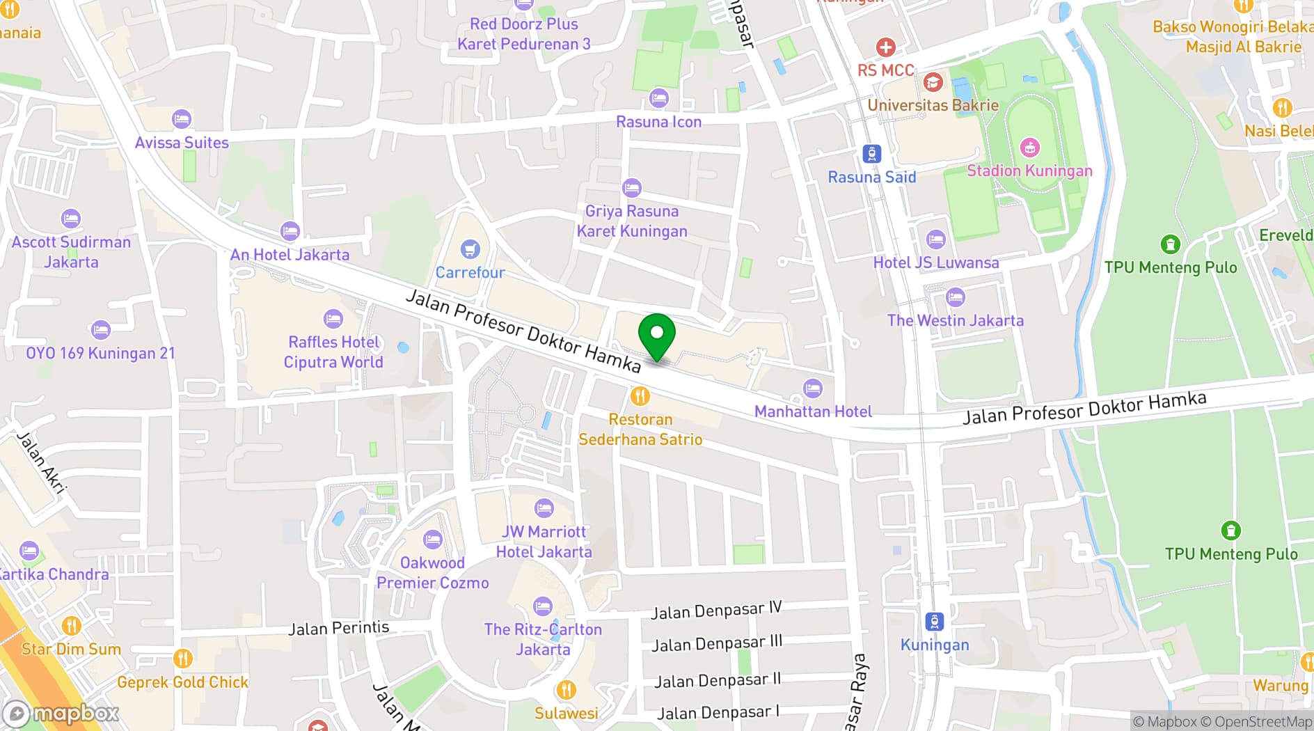 Map showing AXA Tower
