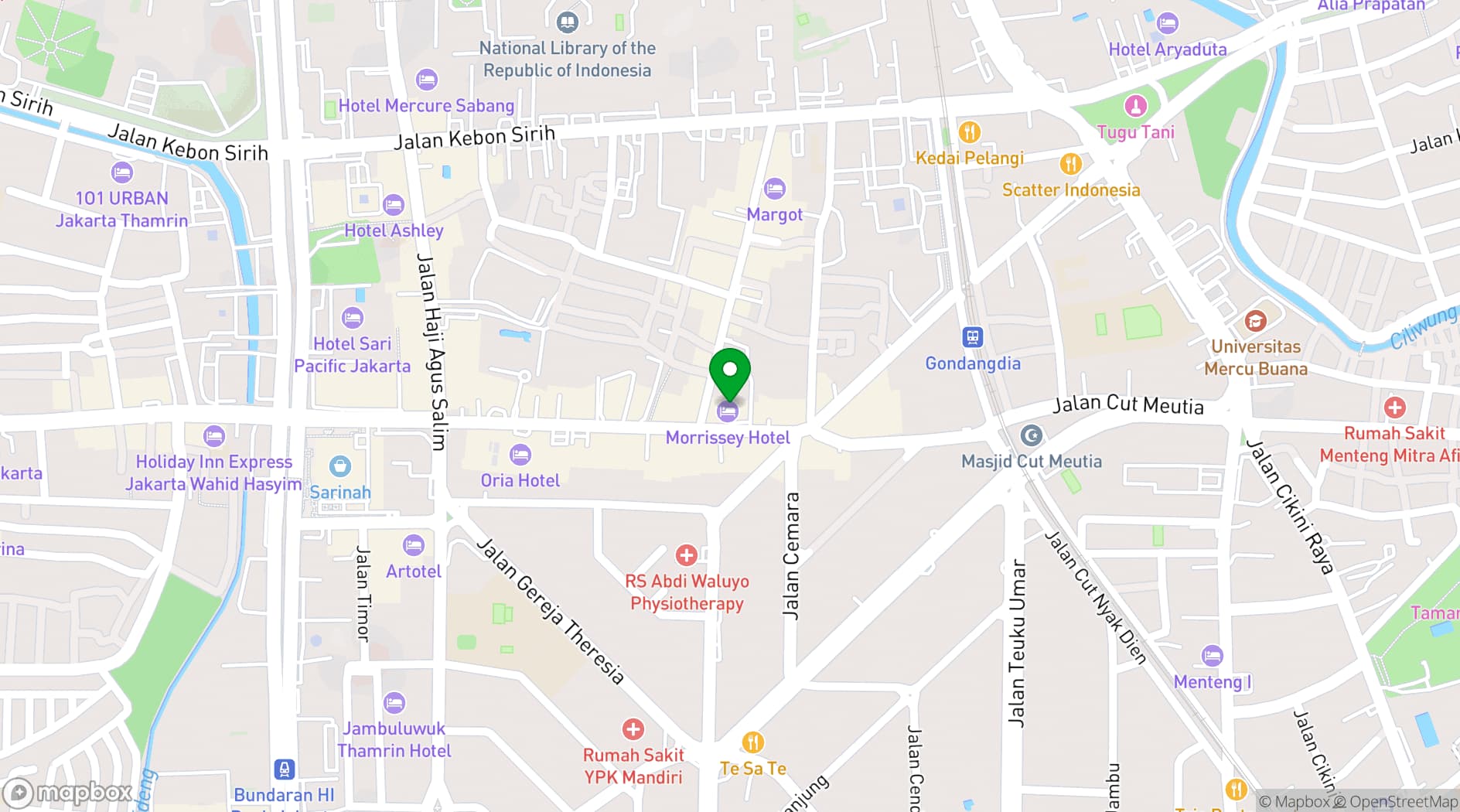 Map showing Morrissey Hotel
