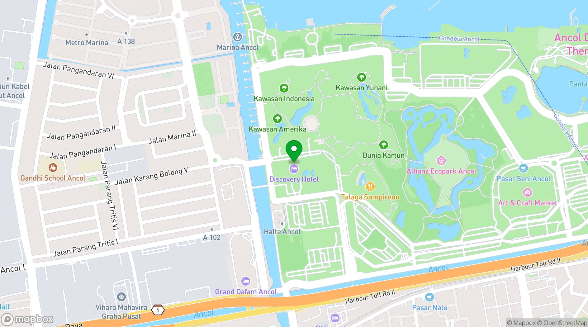 Map showing Discovery Hotels & Resorts