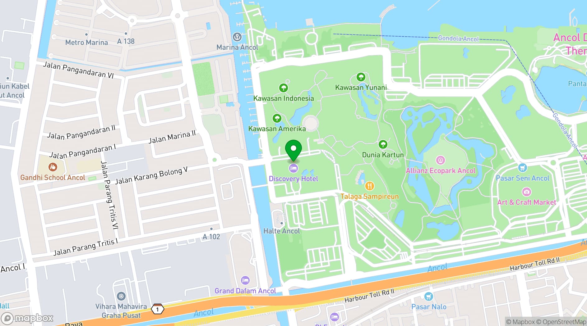 Map showing Discovery Ancol