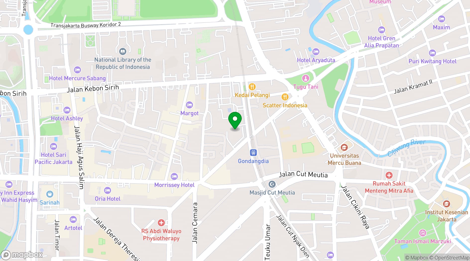 Map showing MNC Land Event Venues