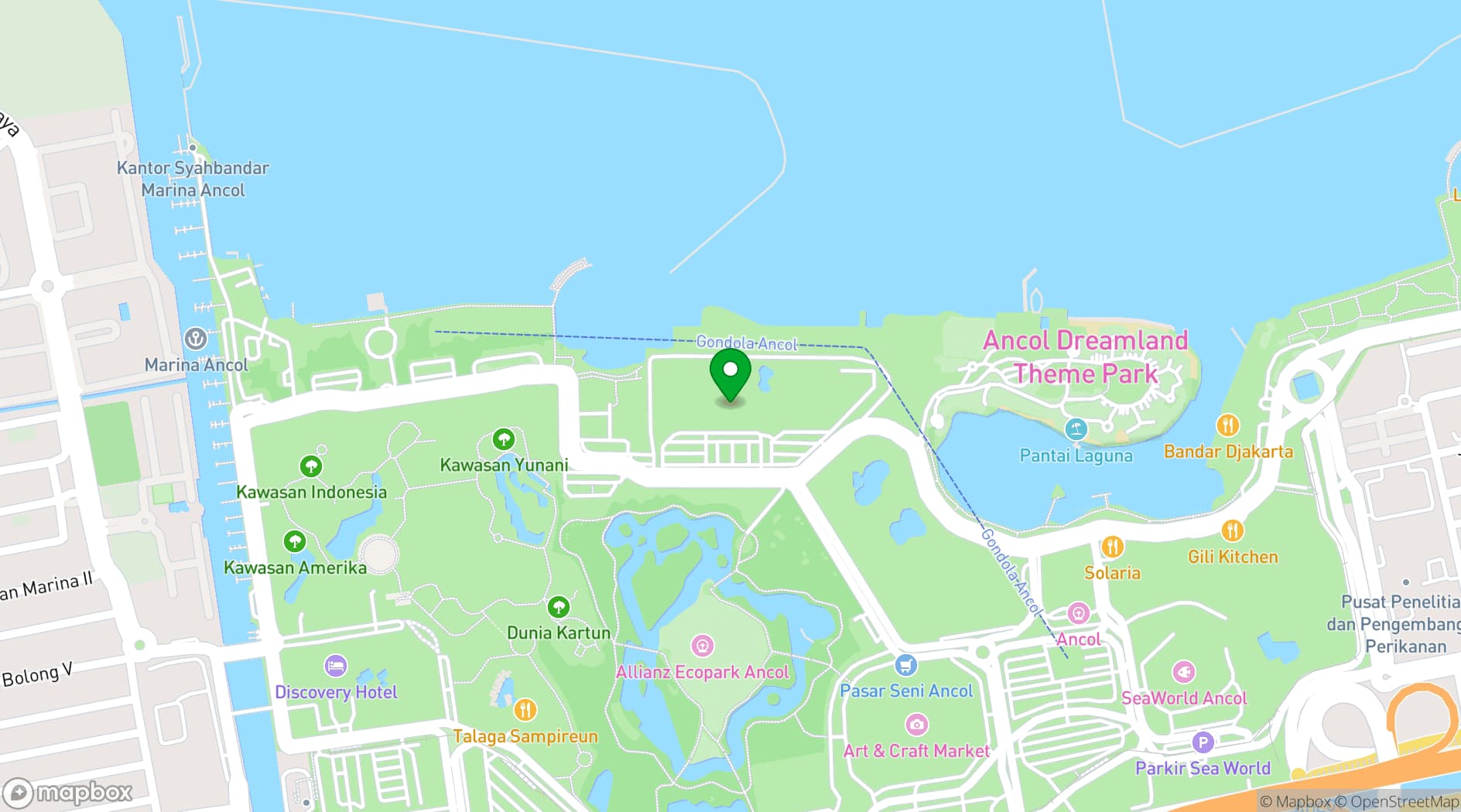 Map showing Mercure Convention Center Ancol